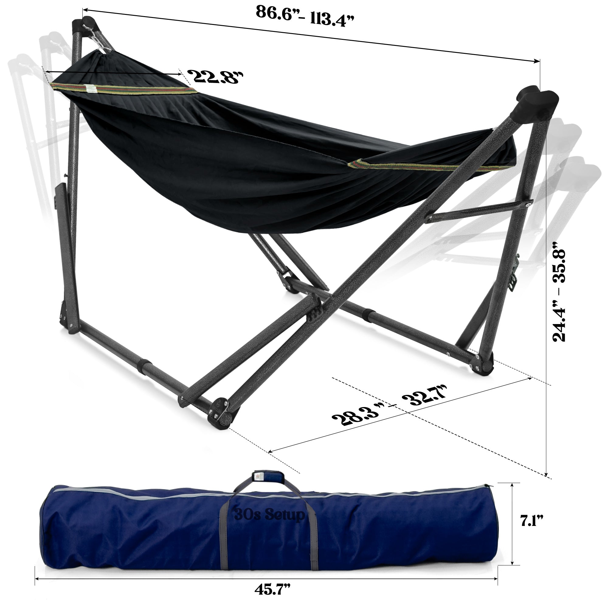 Tranquillo Uniki Canvas Hammock with Stand for Ultimate Relaxation Megsu