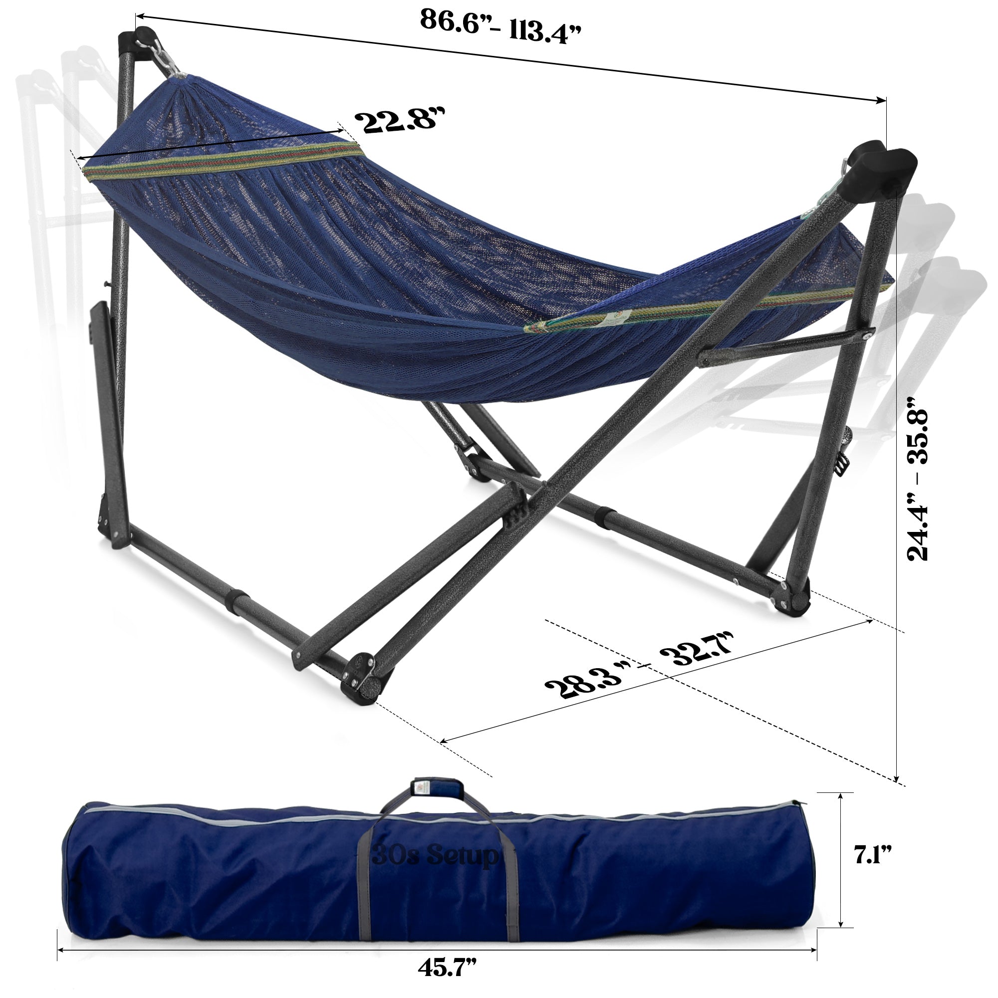 Tranquillo Uniki Collapsible Hammock Stand for Ultimate Relaxation Megsu