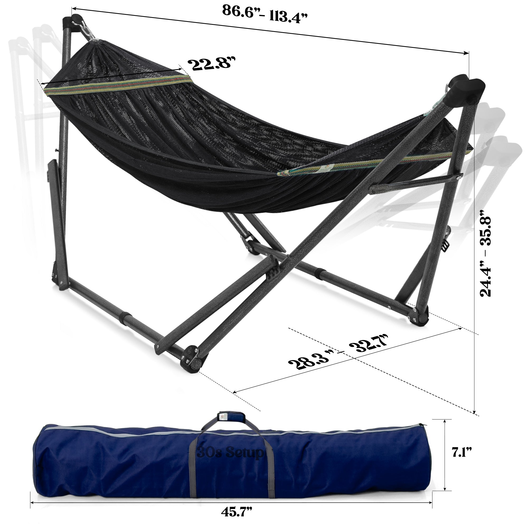Tranquillo Uniki Collapsible Hammock Stand for Ultimate Relaxation Megsu
