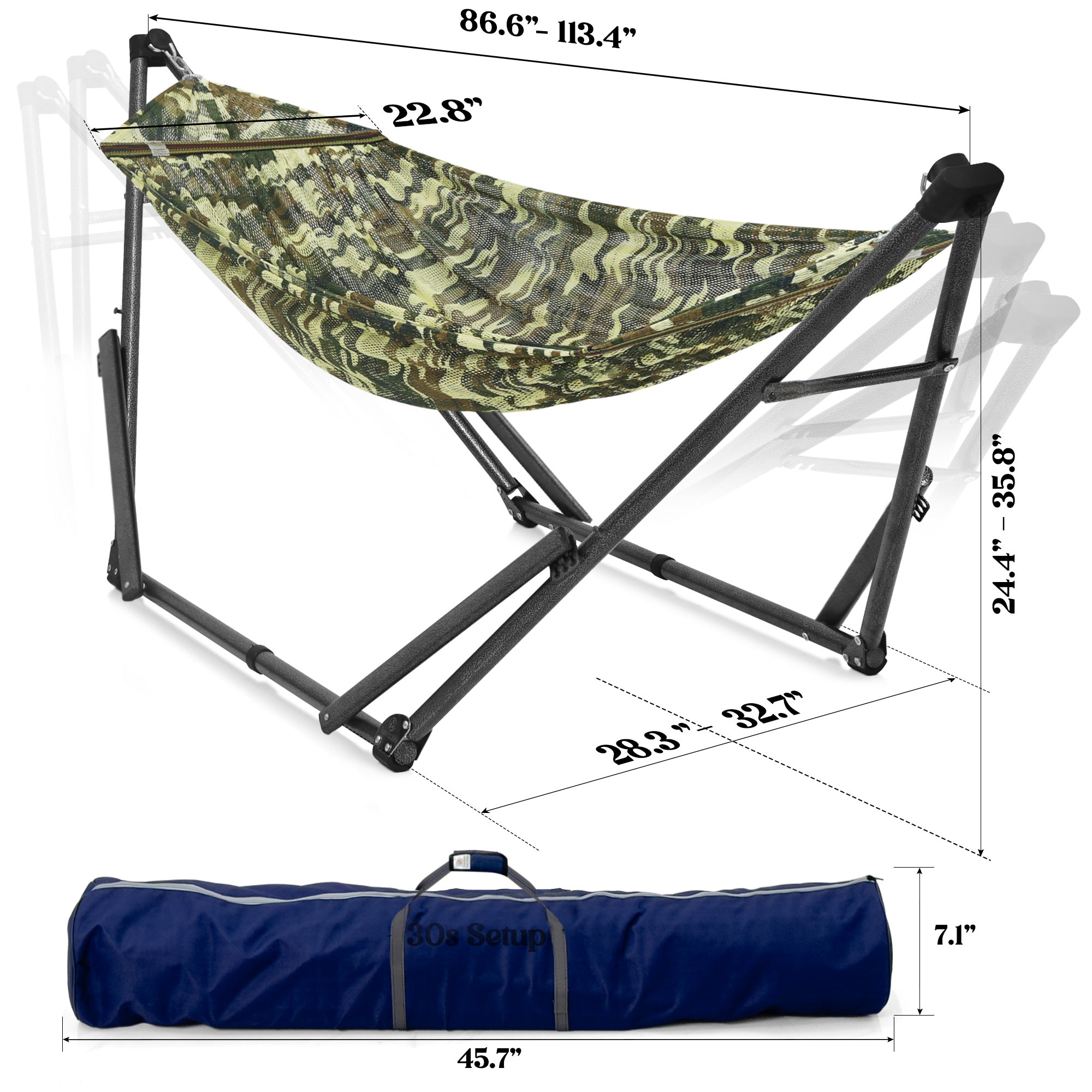 Tranquillo Uniki Collapsible Hammock Stand for Ultimate Relaxation Megsu