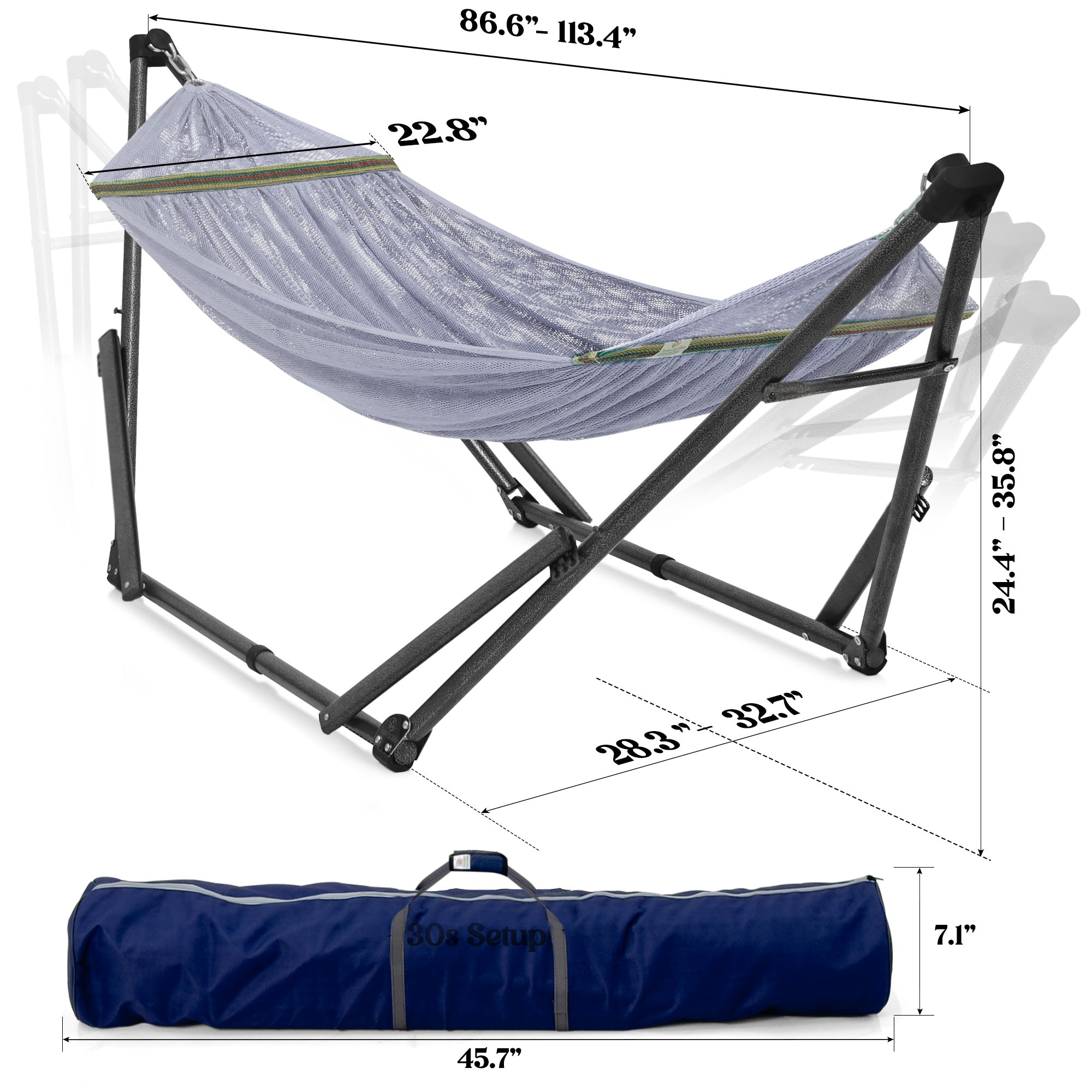 Tranquillo Uniki Collapsible Hammock Stand for Ultimate Relaxation Megsu