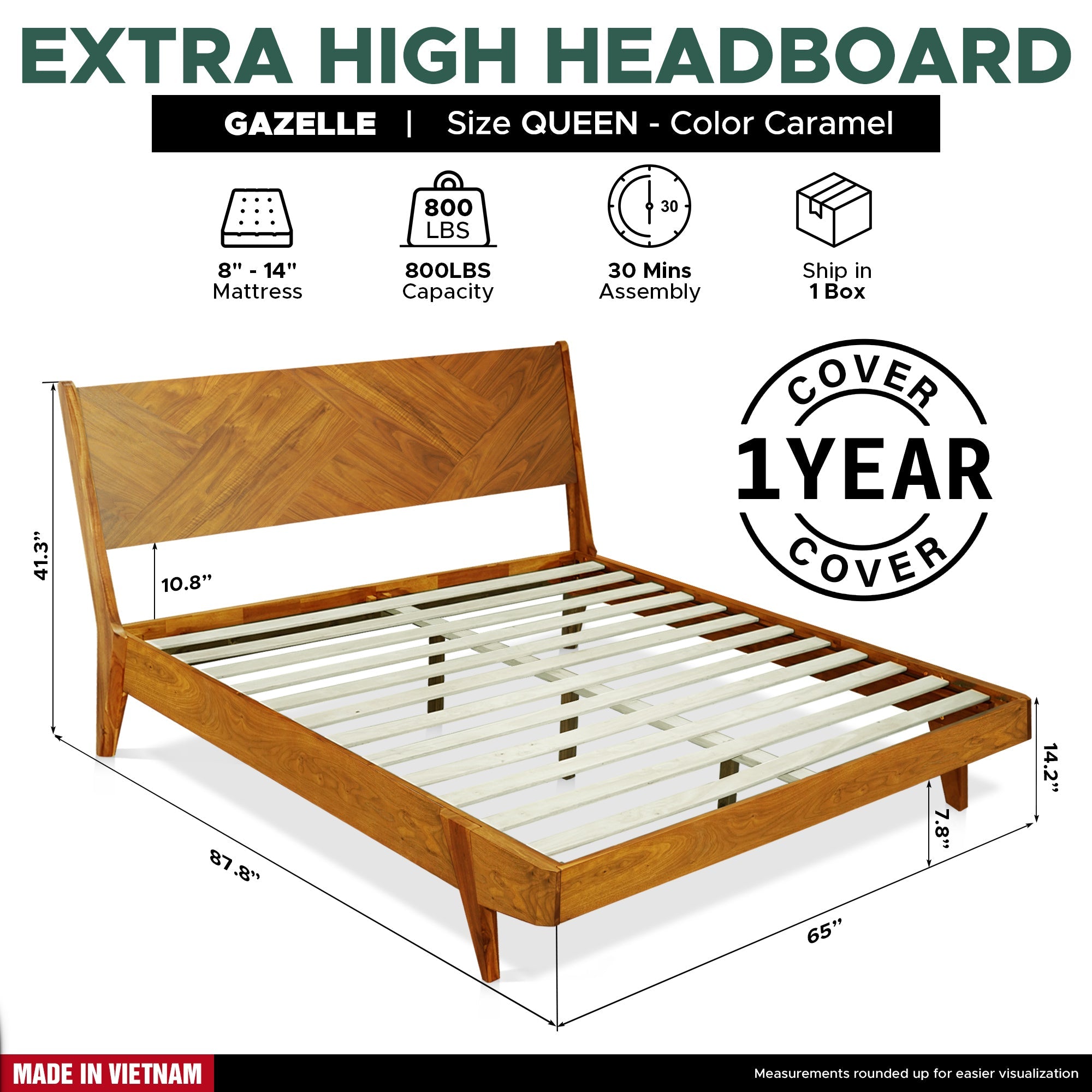 Gazelle Platform Bed Frame With Headboard Megsu