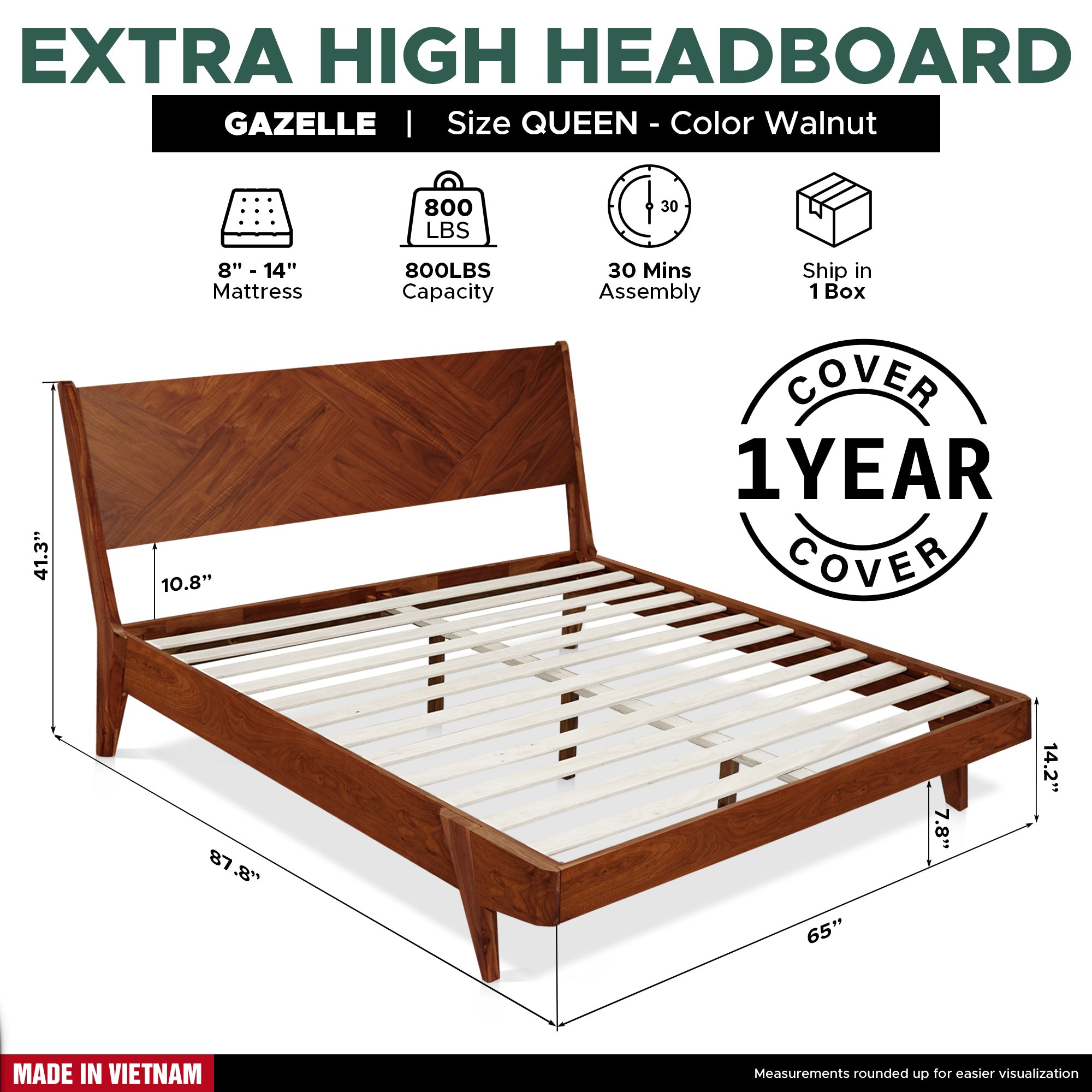 Gazelle Platform Bed Frame With Headboard Megsu