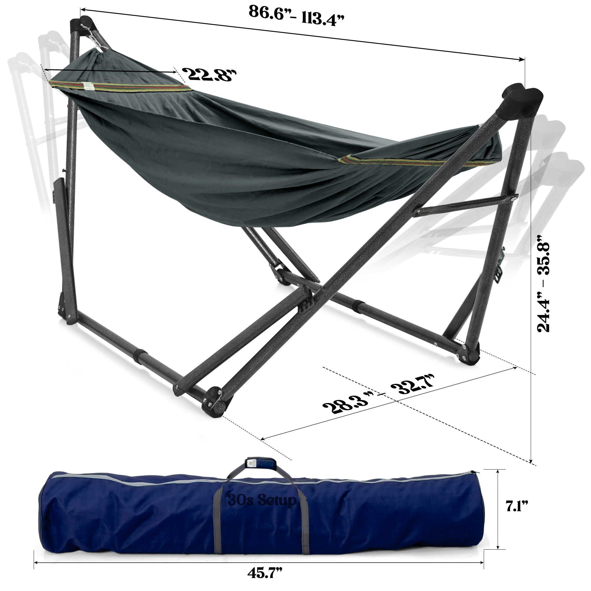 Tranquillo Uniki Canvas Hammock with Stand for Ultimate Relaxation Megsu