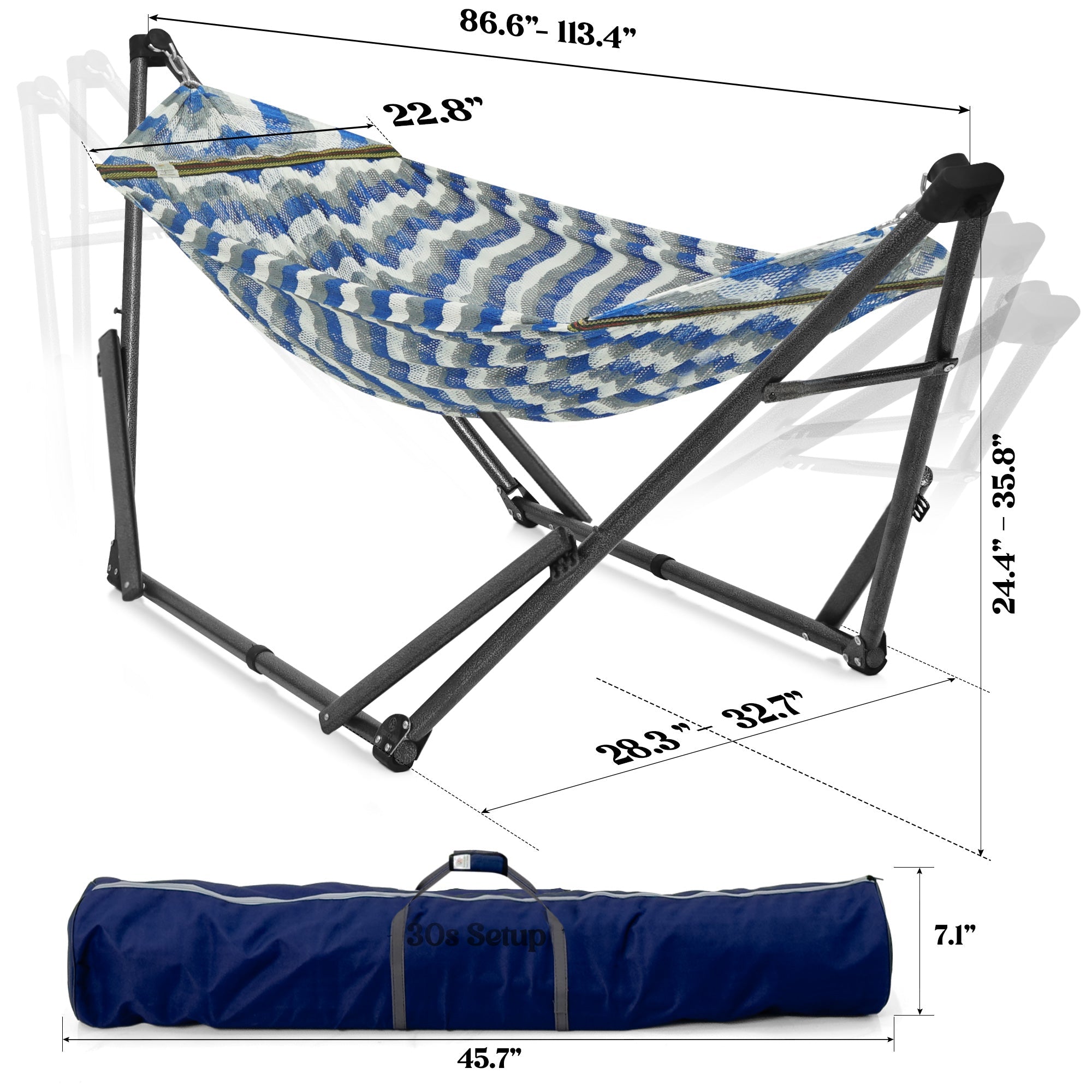 Tranquillo Uniki Collapsible Hammock Stand for Ultimate Relaxation Megsu