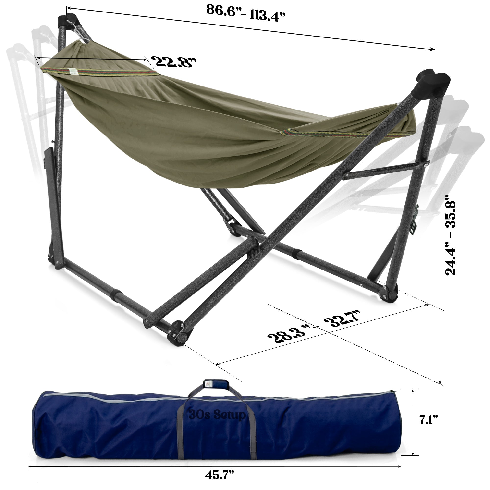 Tranquillo Uniki Canvas Hammock with Stand for Ultimate Relaxation Megsu