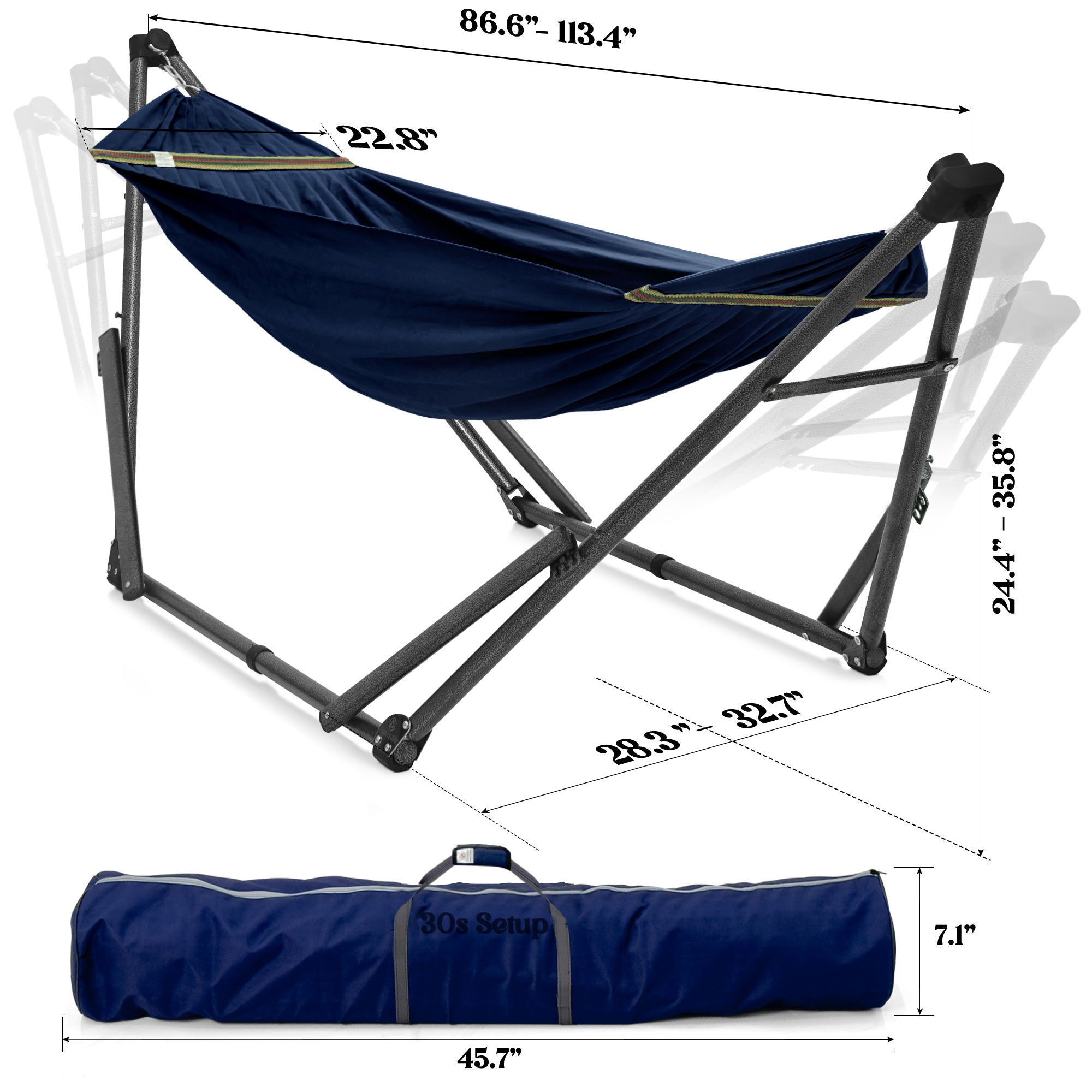 Tranquillo Uniki Canvas Hammock with Stand for Ultimate Relaxation Megsu