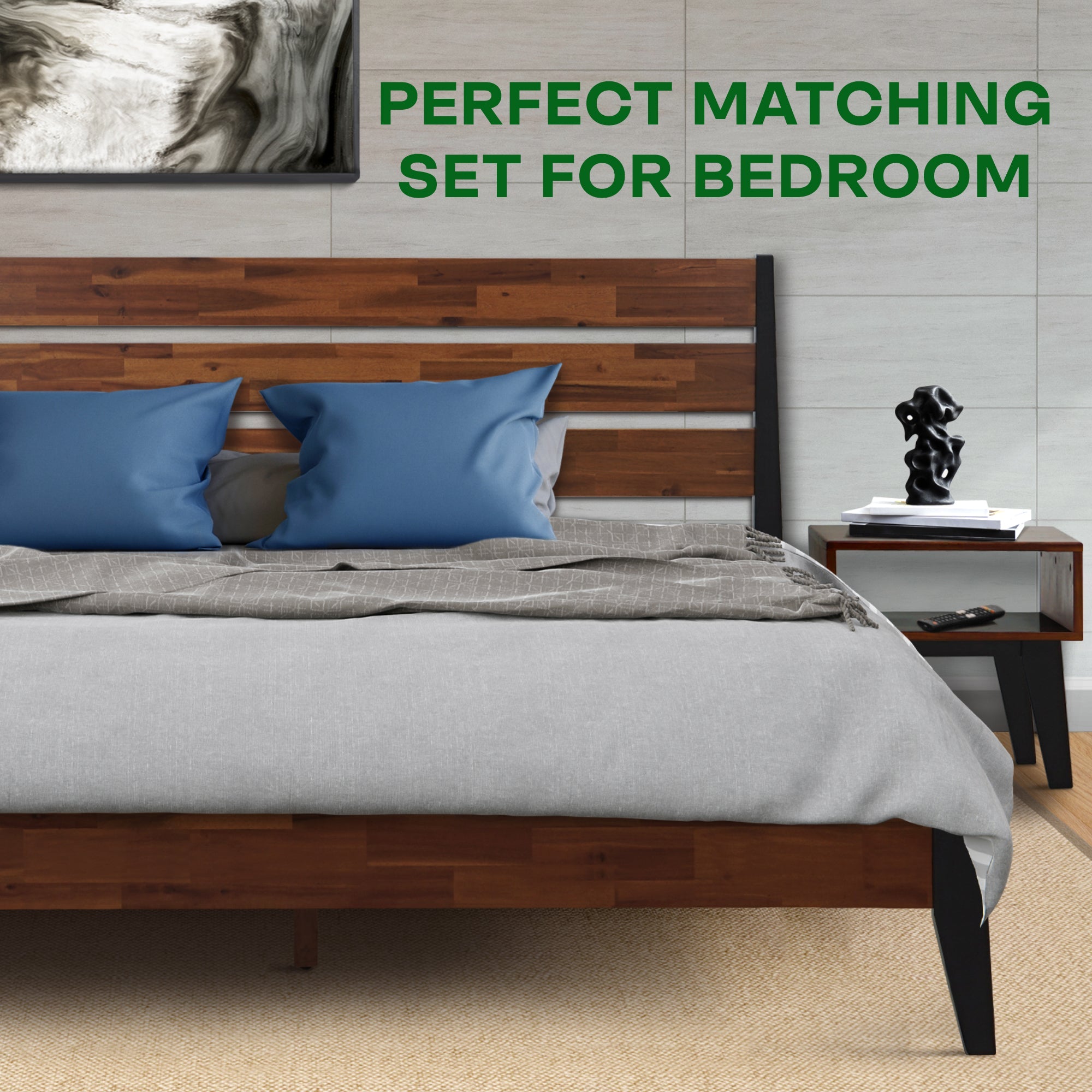 Emery Solid Wood Bed Frame Megsu