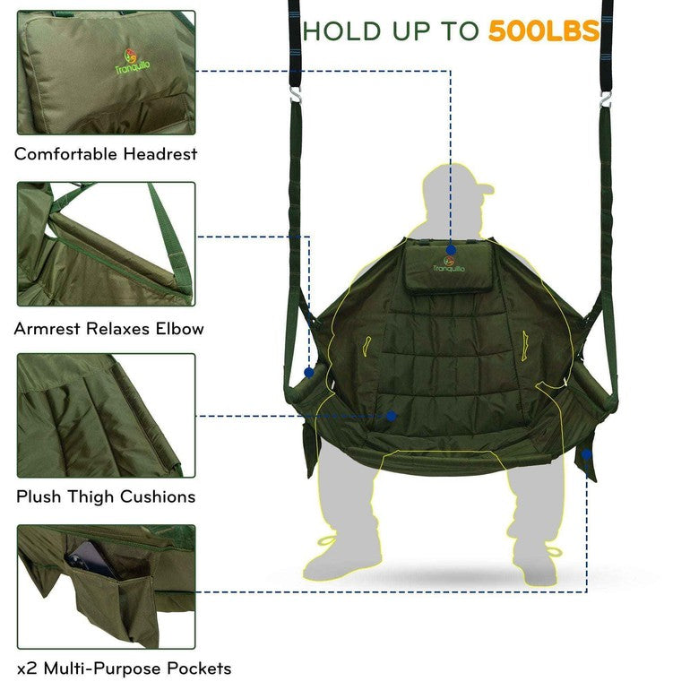 Tranquillo Universal Hammock Chair and Straps for Ultimate Relaxation Megsu