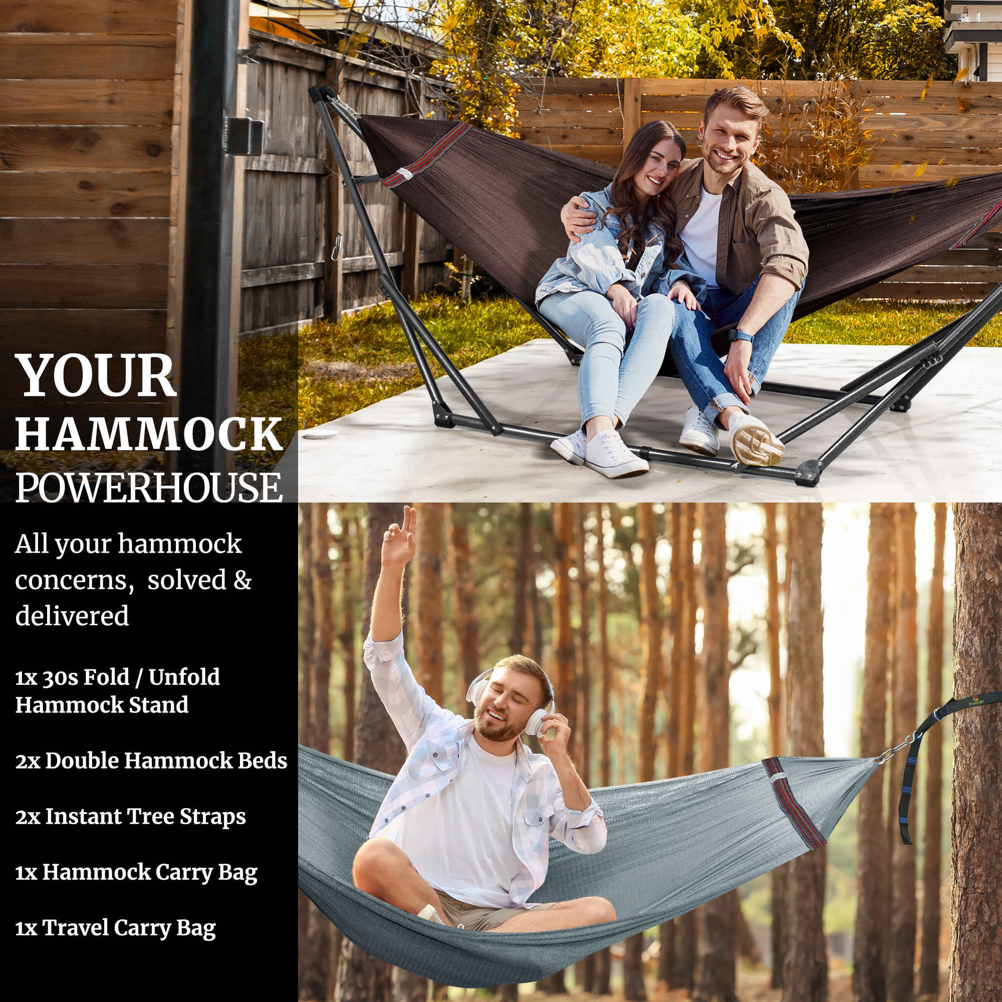 Tranquillo Comfort Set Original Hammock Stand for Ultimate Relaxation Megsu