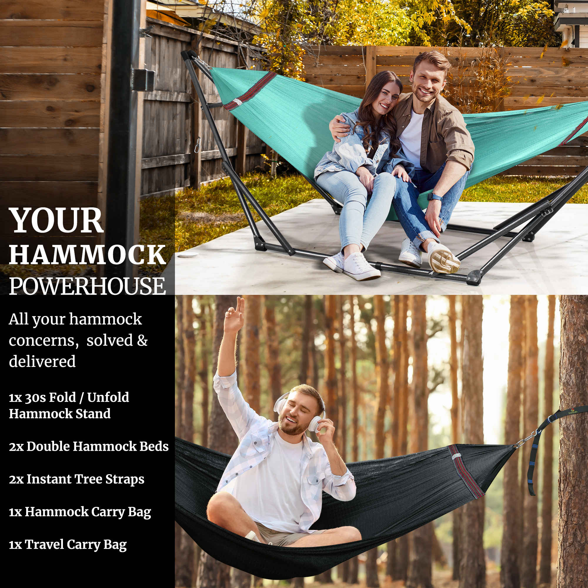 Tranquillo Comfort Set Original Hammock Stand for Ultimate Relaxation Megsu