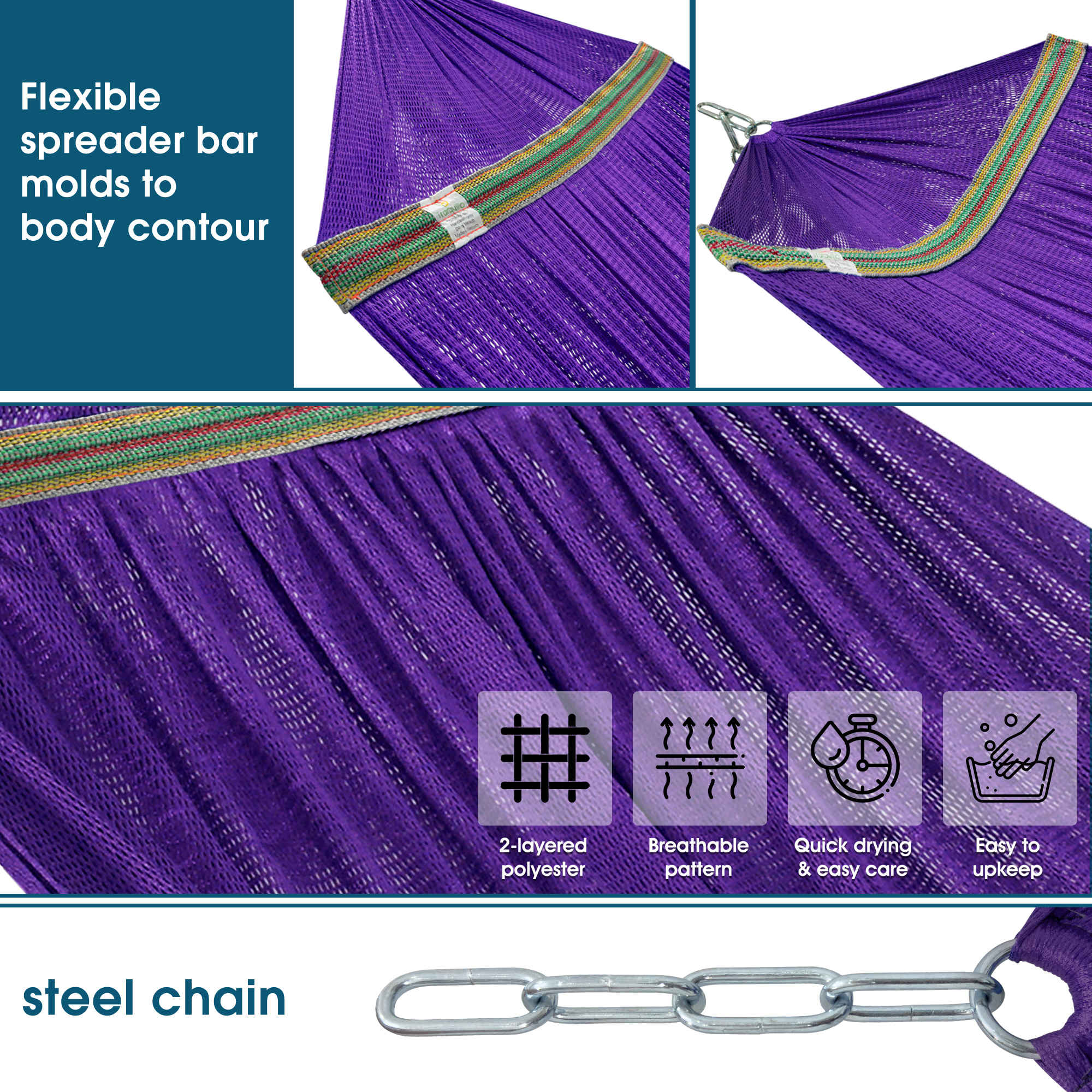 Tranquillo Original Collapsible Hammock with Stand for Ultimate Relaxation Megsu