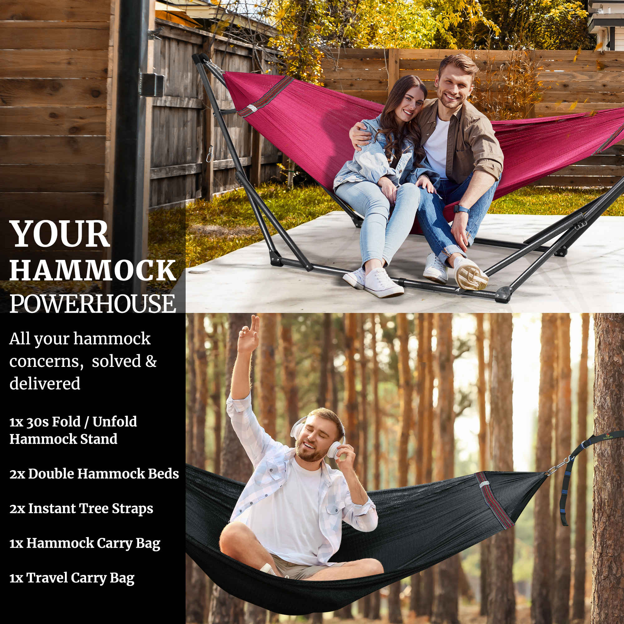 Tranquillo Comfort Set Original Hammock Stand for Ultimate Relaxation Megsu