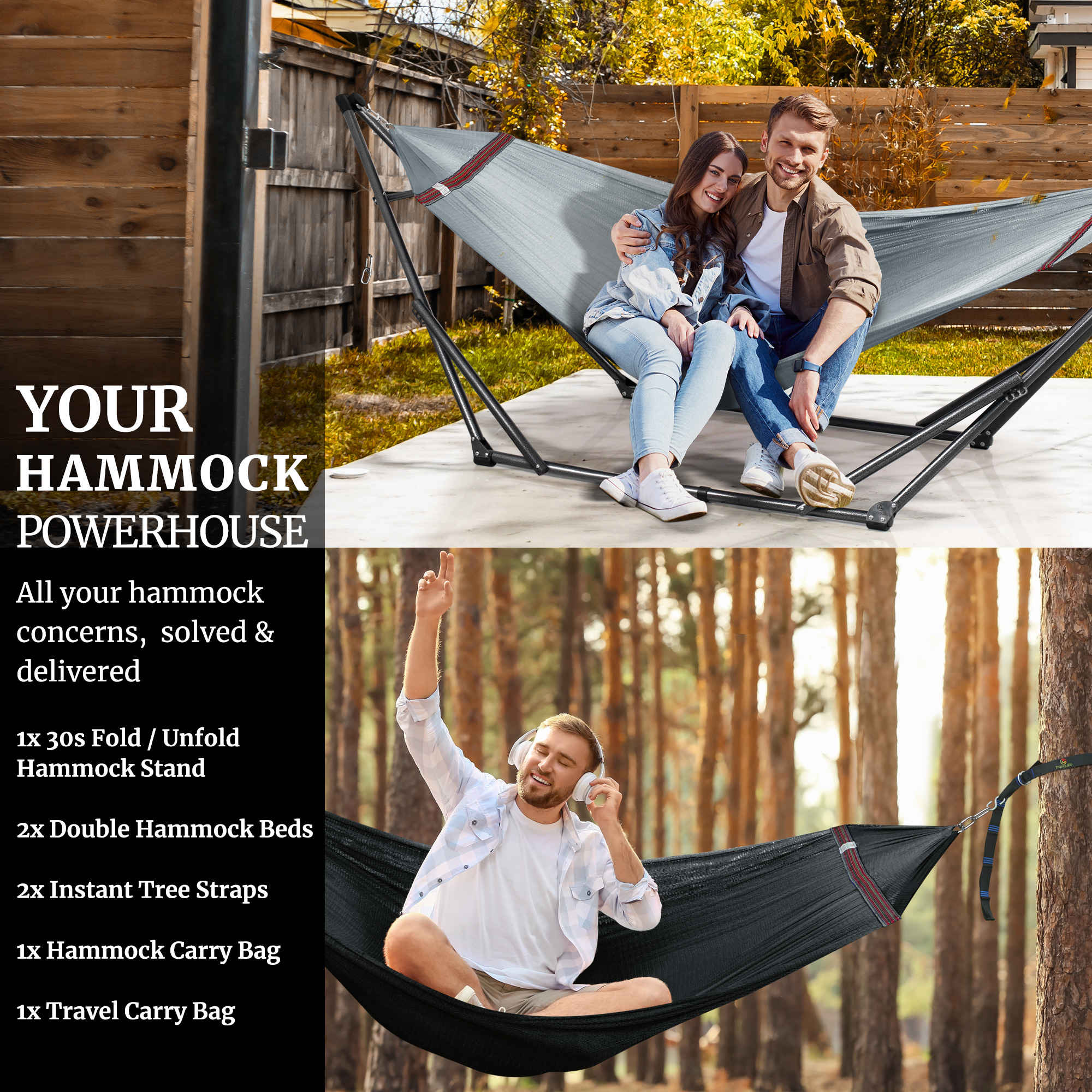 Tranquillo Comfort Set Original Hammock Stand for Ultimate Relaxation Megsu