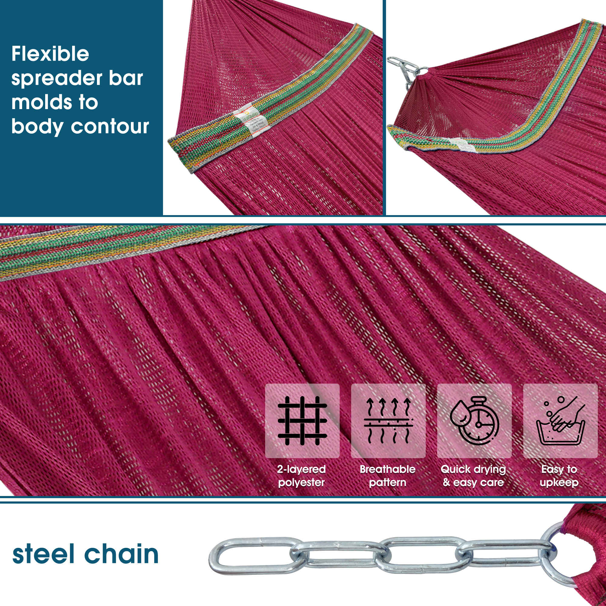Tranquillo Original Collapsible Hammock with Stand for Ultimate Relaxation Megsu