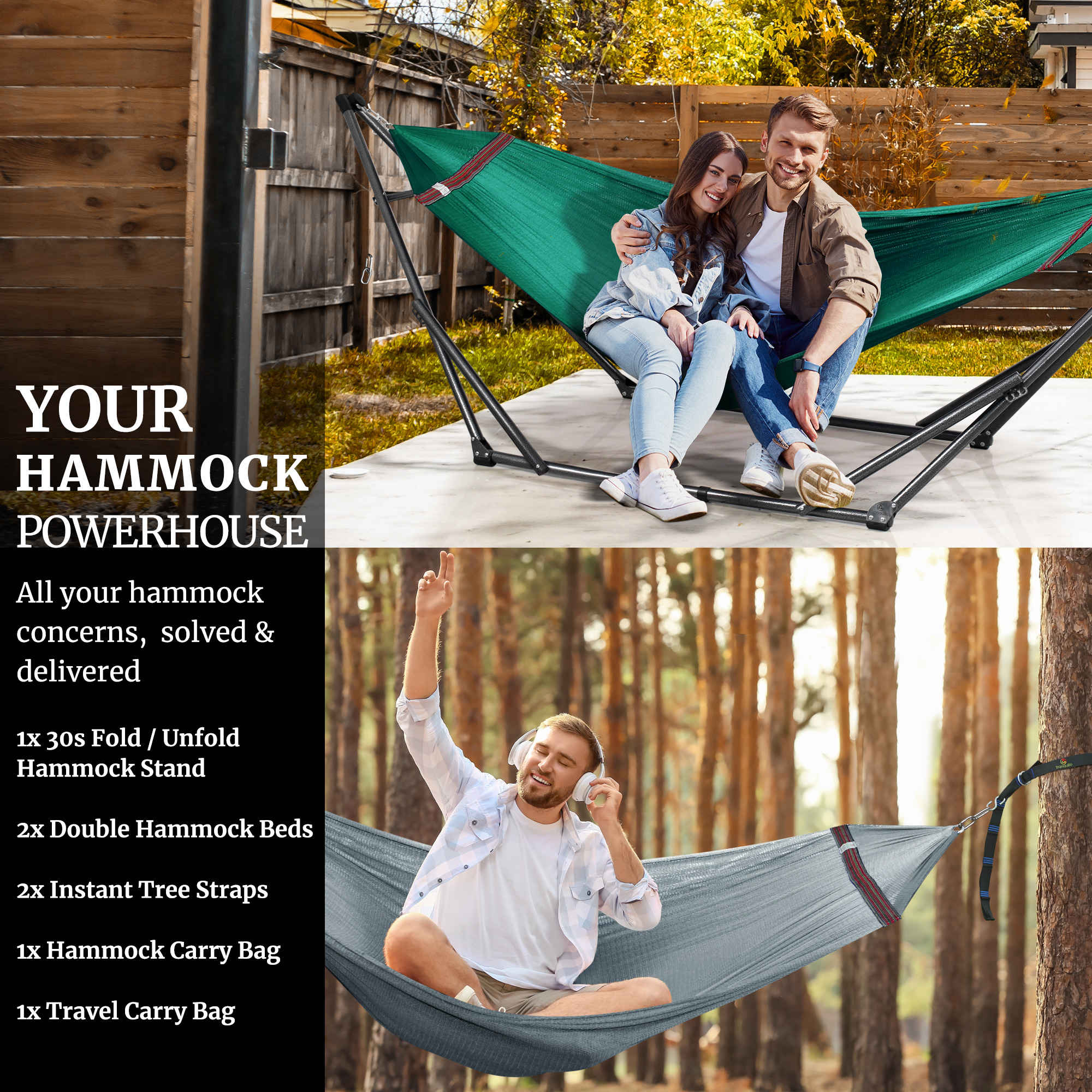 Tranquillo Comfort Set Original Hammock Stand for Ultimate Relaxation Megsu