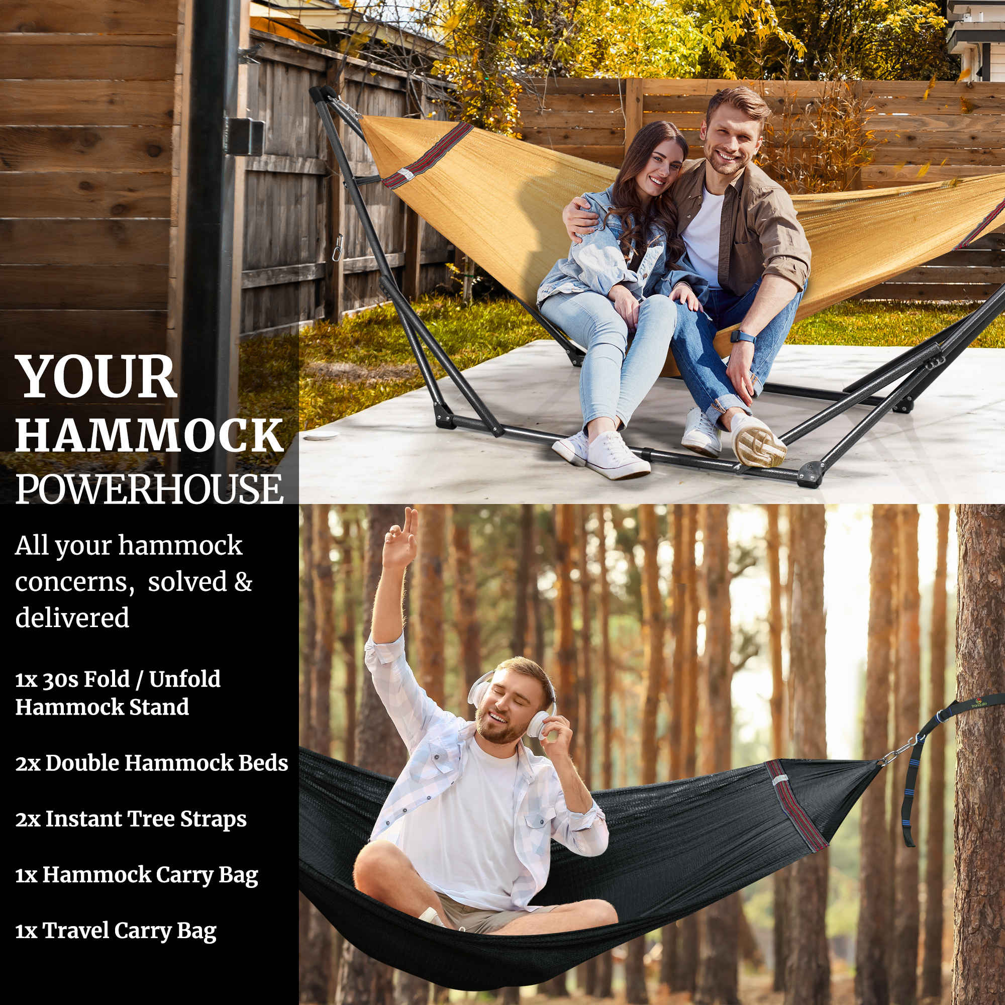 Tranquillo Comfort Set Original Hammock Stand for Ultimate Relaxation Megsu