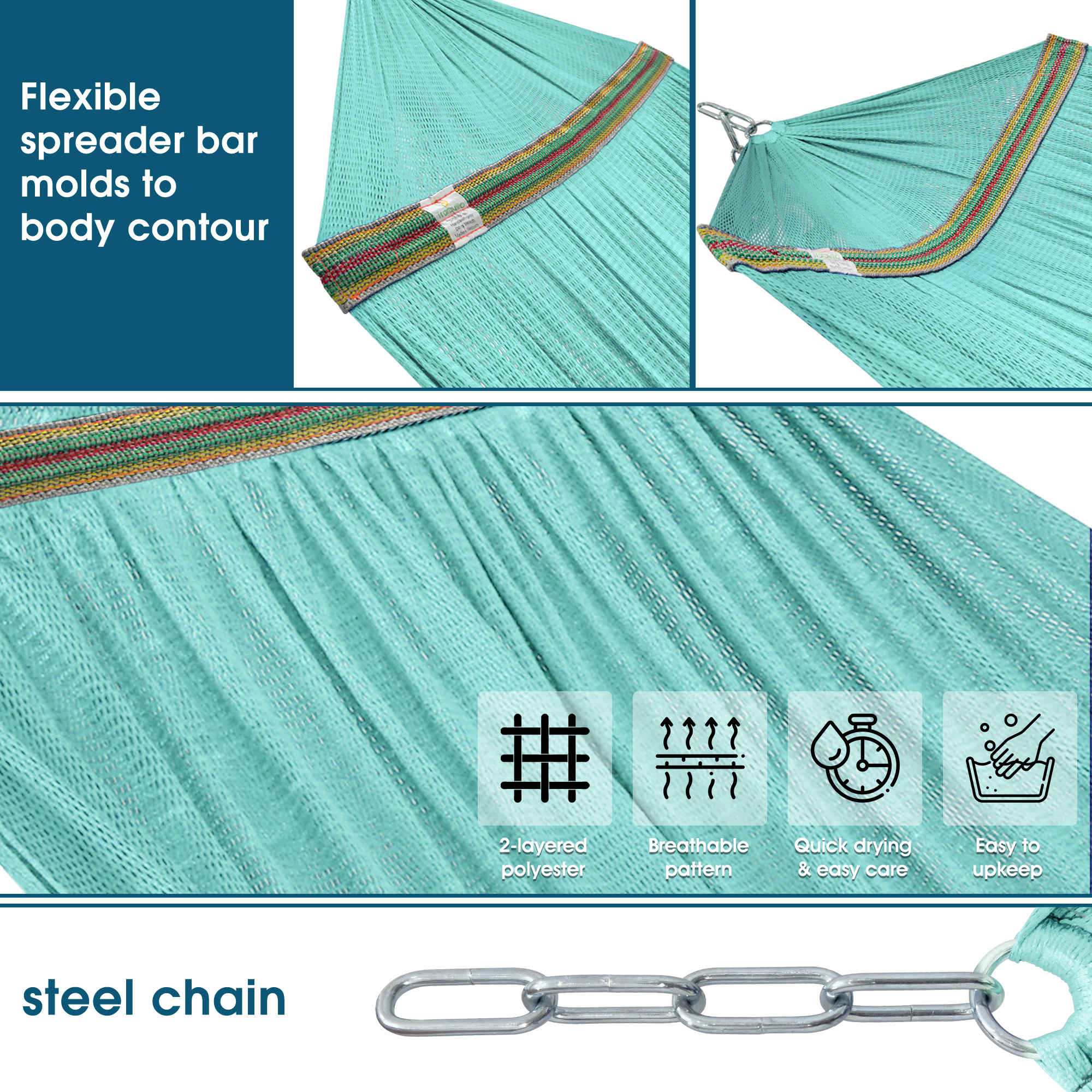 Tranquillo Original Collapsible Hammock with Stand for Ultimate Relaxation Megsu