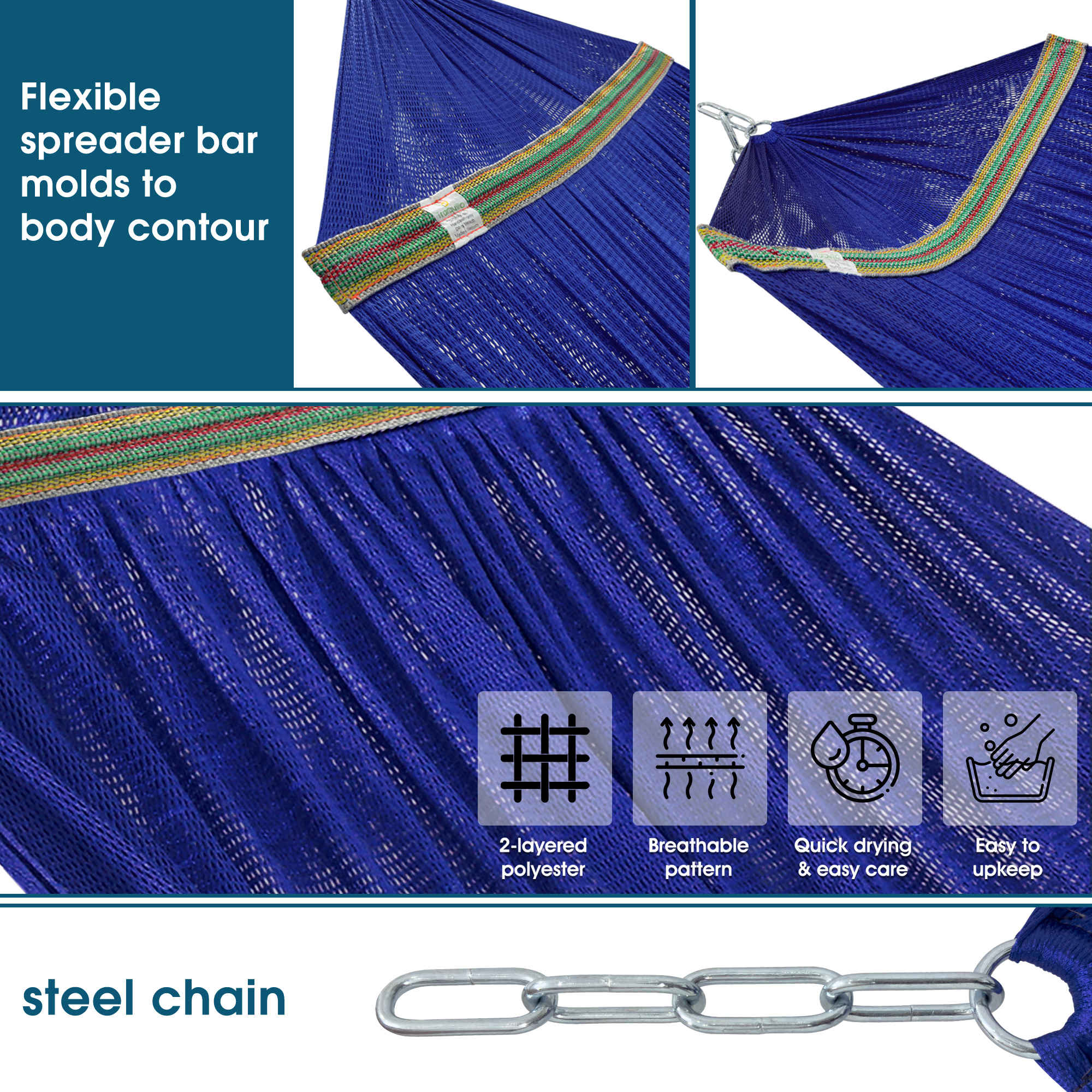Tranquillo Original Collapsible Hammock with Stand for Ultimate Relaxation Megsu