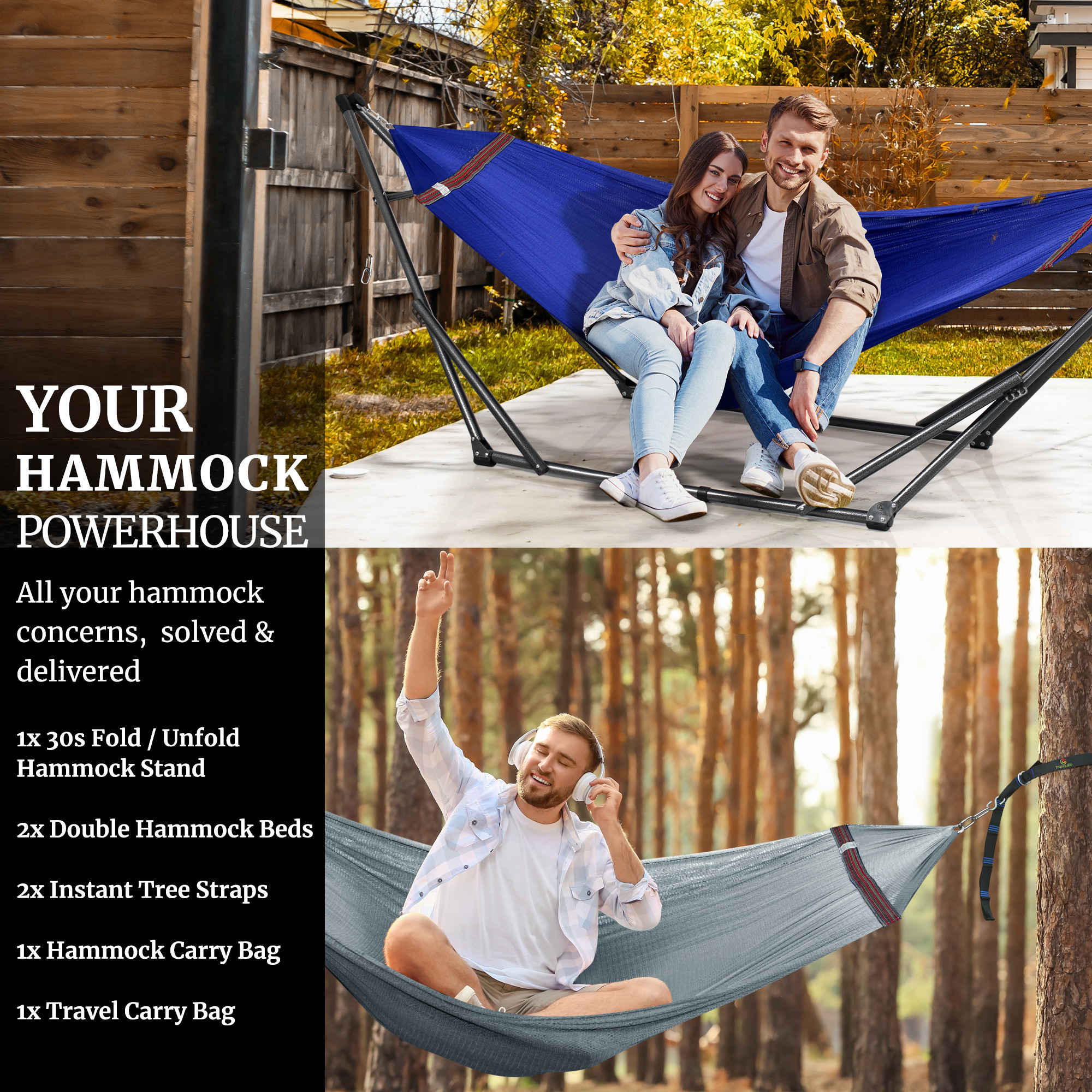 Tranquillo Comfort Set Original Hammock Stand for Ultimate Relaxation Megsu
