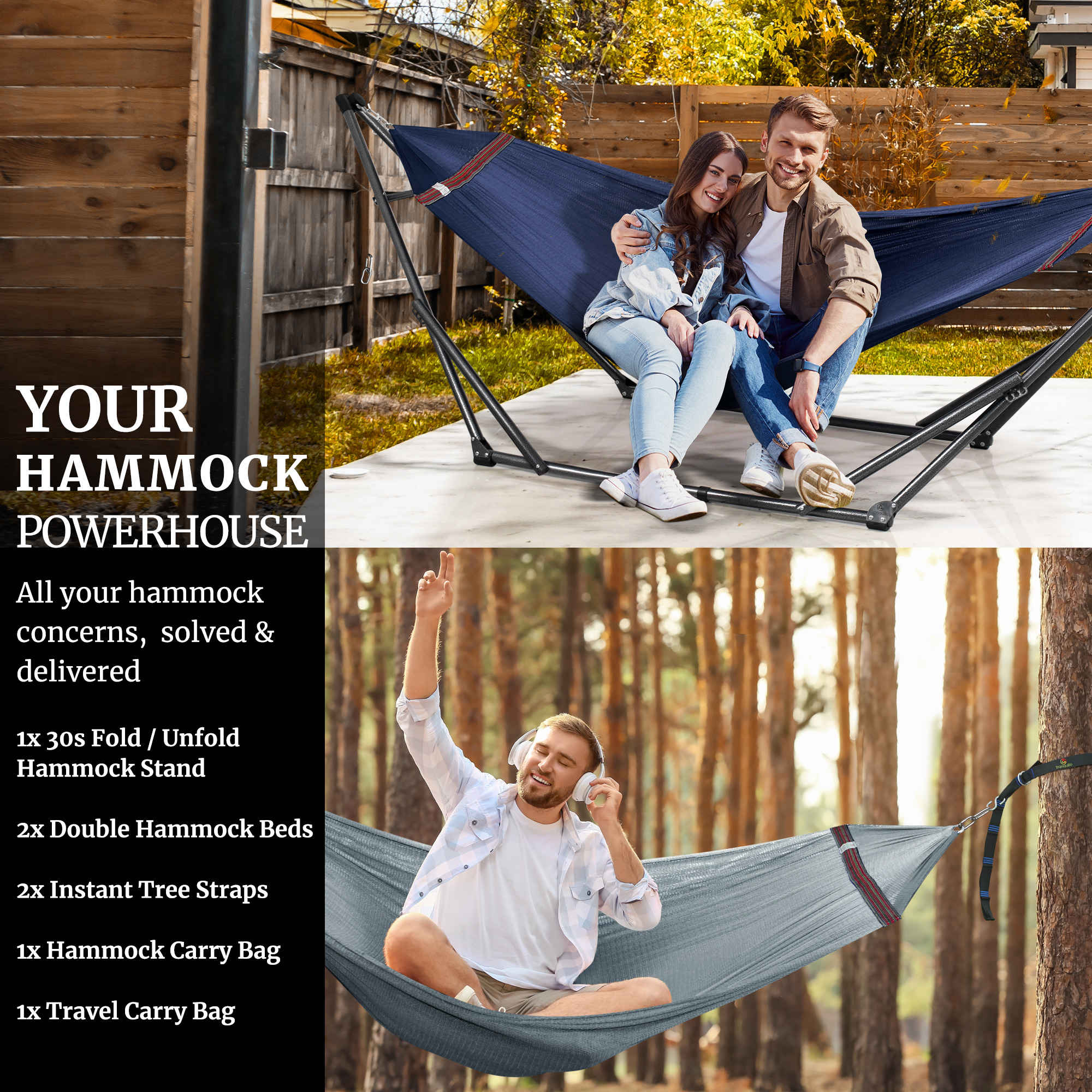 Tranquillo Comfort Set Original Hammock Stand for Ultimate Relaxation Megsu