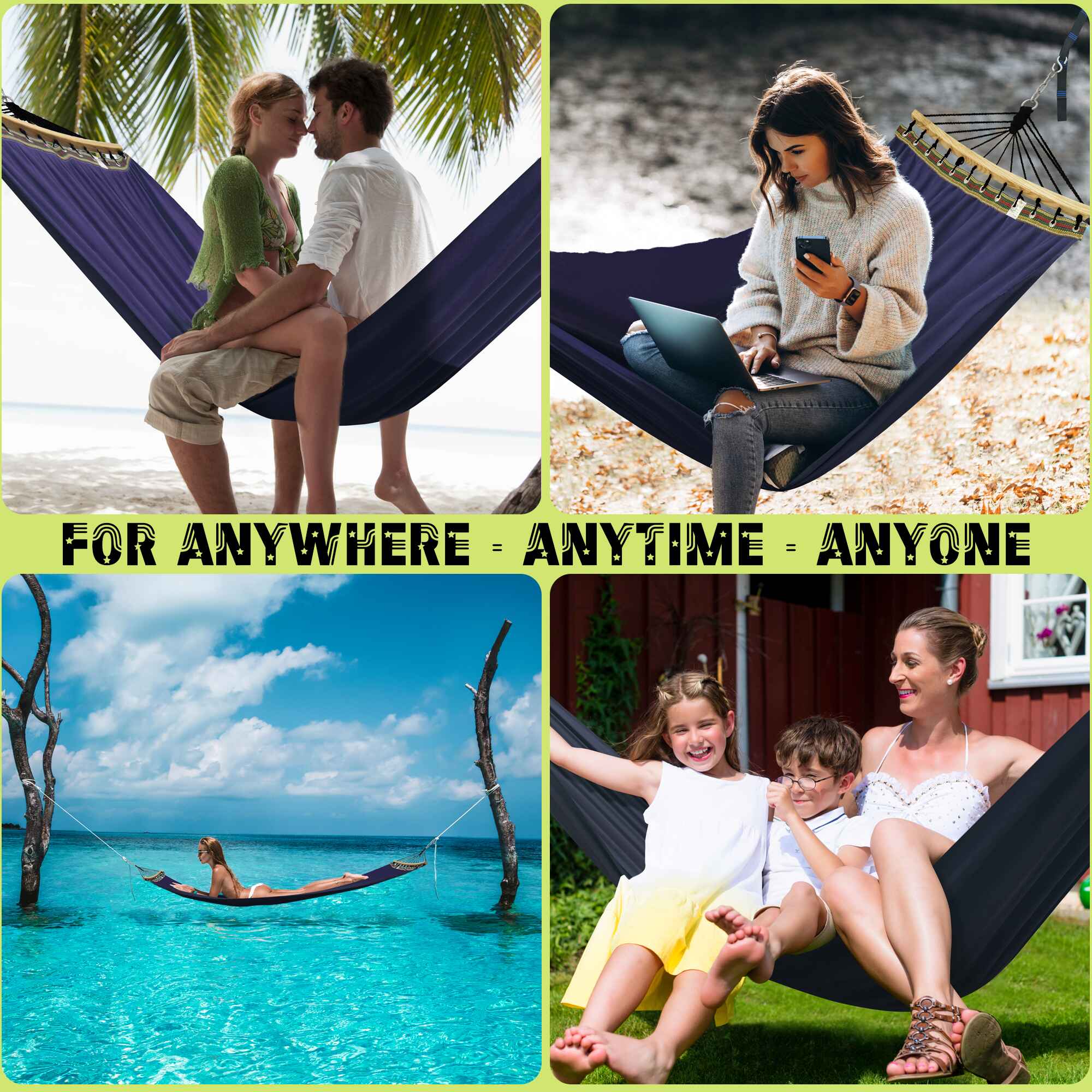 Tranquillo Universal Canvas Double Hammock for Ultimate Relaxation Megsu