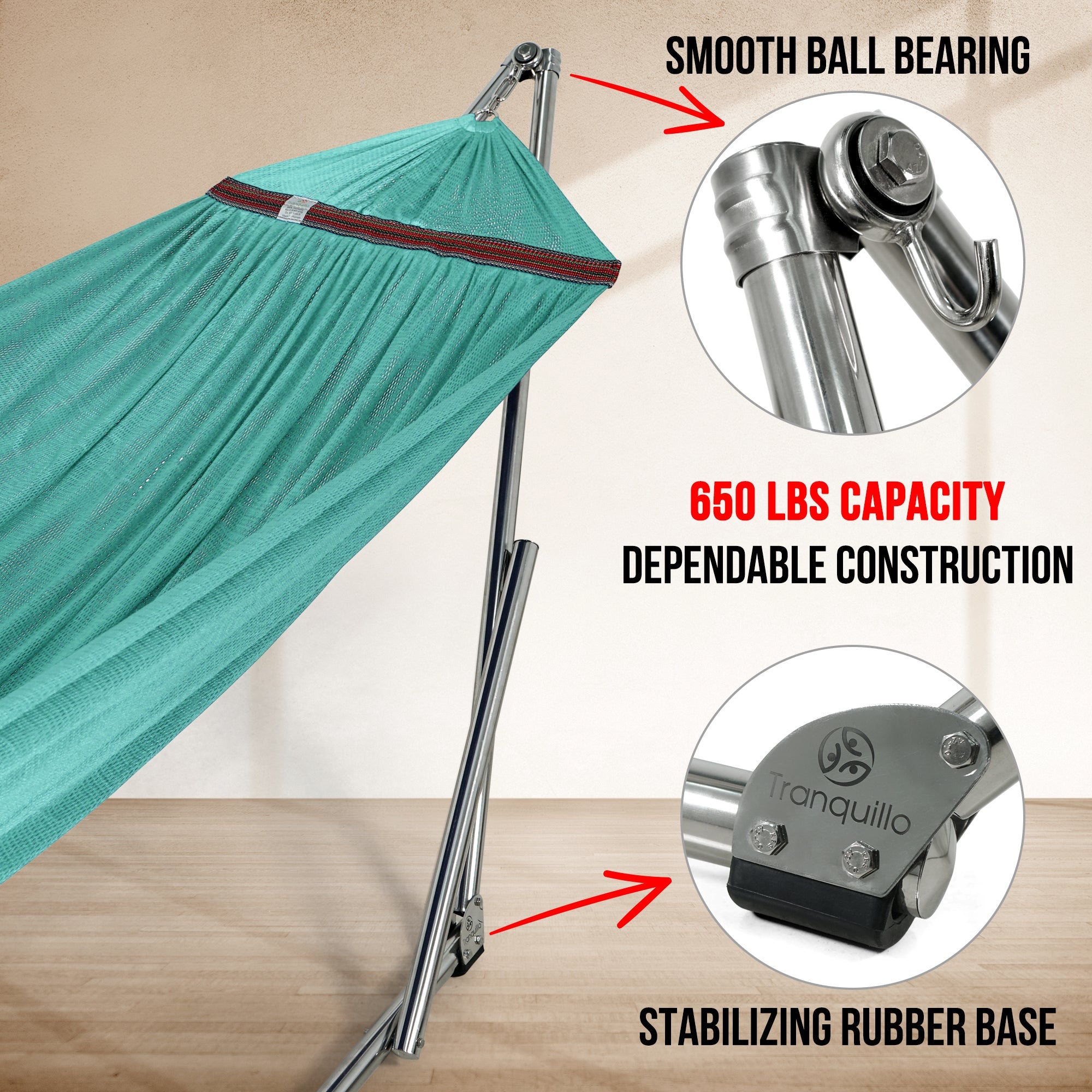 Tranquillo Original Stainless Steel Hammock Stand for Ultimate Relaxation Megsu