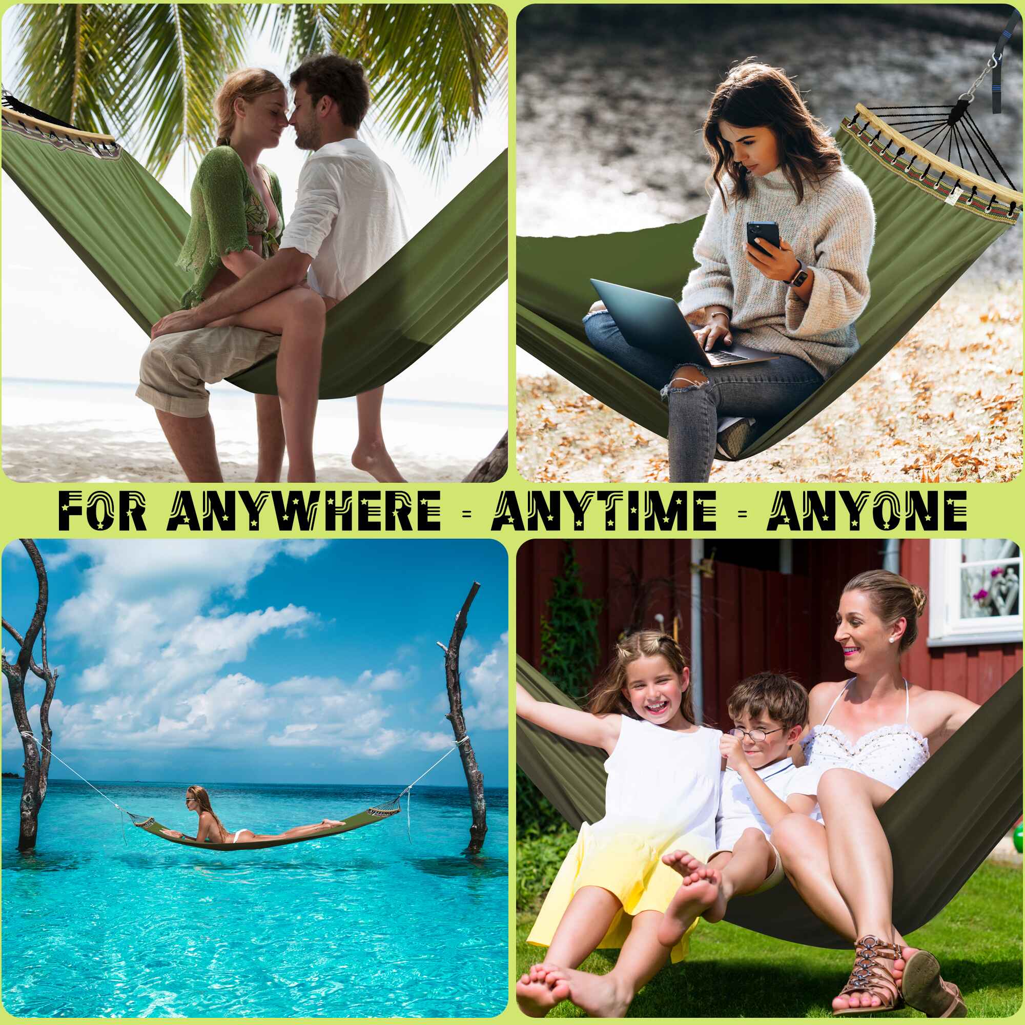 Tranquillo Universal Canvas Double Hammock for Ultimate Relaxation Megsu