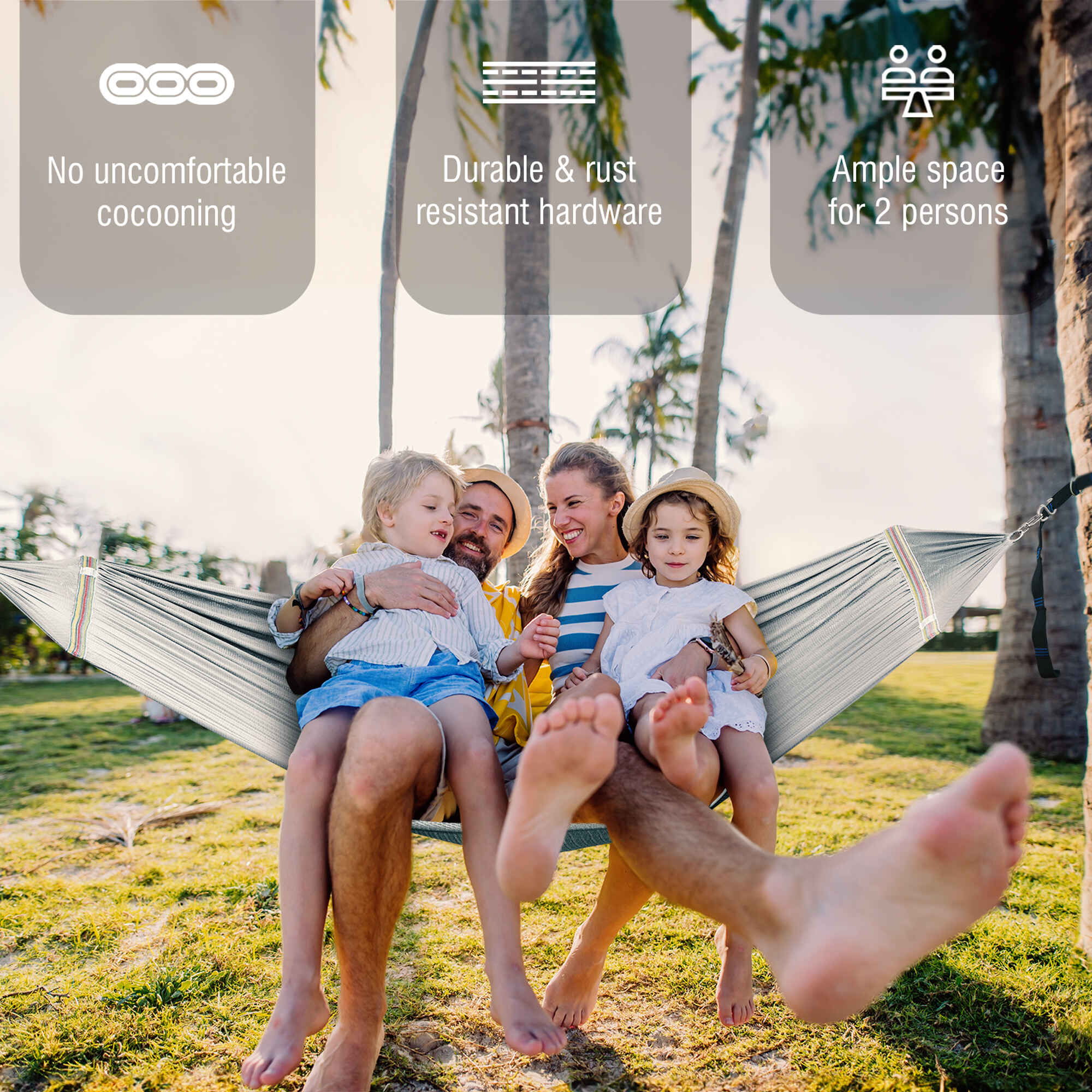 Tranquillo Universal 2-Person Double Hammock for Ultimate Relaxation Megsu