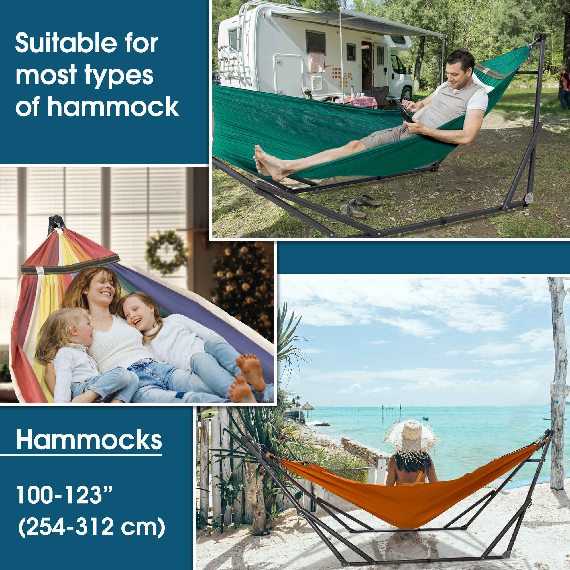 Tranquillo Original Collapsible Hammock with Stand for Ultimate Relaxation Megsu