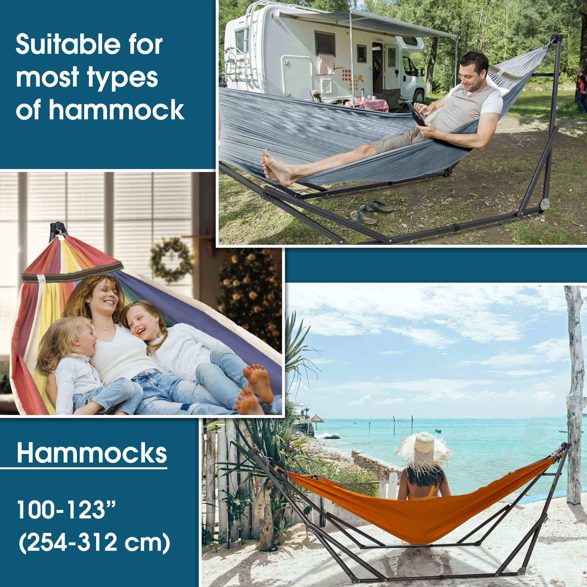 Tranquillo Original Collapsible Hammock with Stand for Ultimate Relaxation Megsu