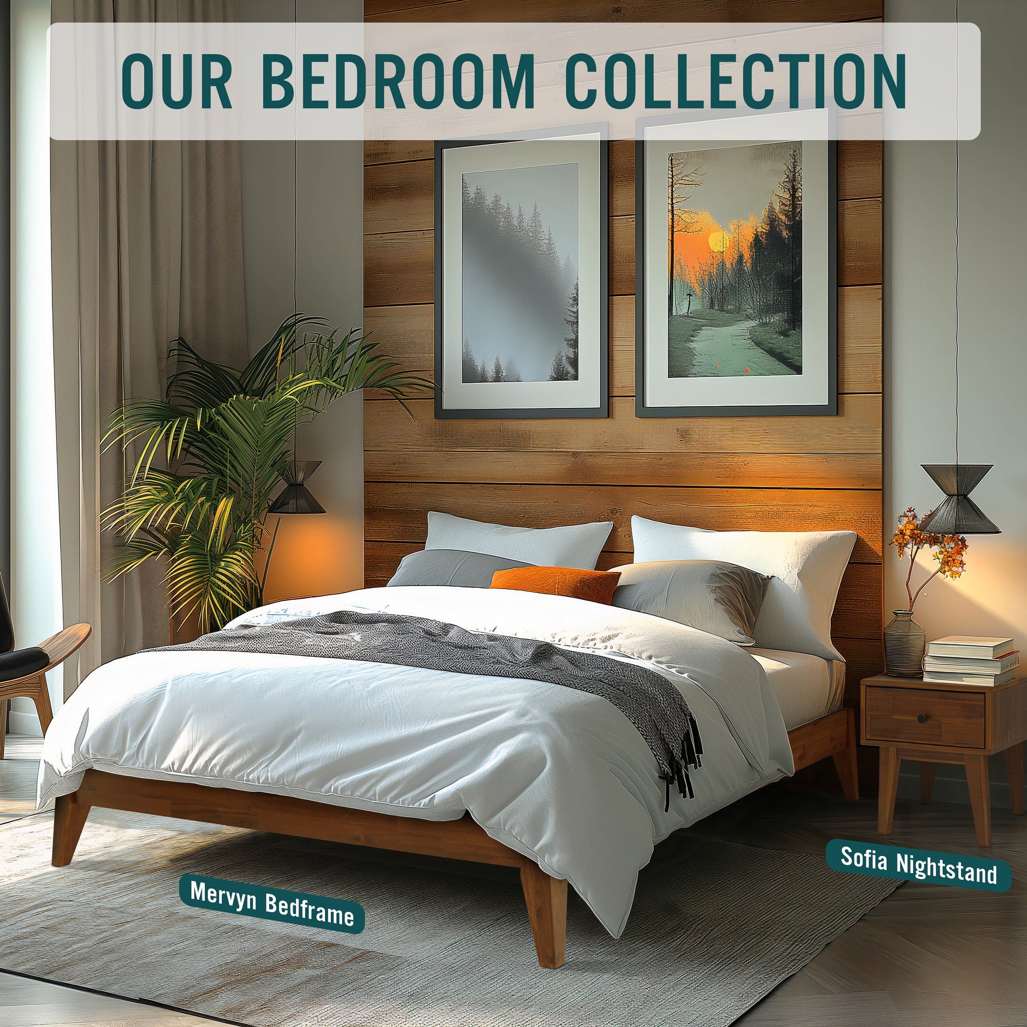 Mervyn Solid Wood Bed Frame Megsu