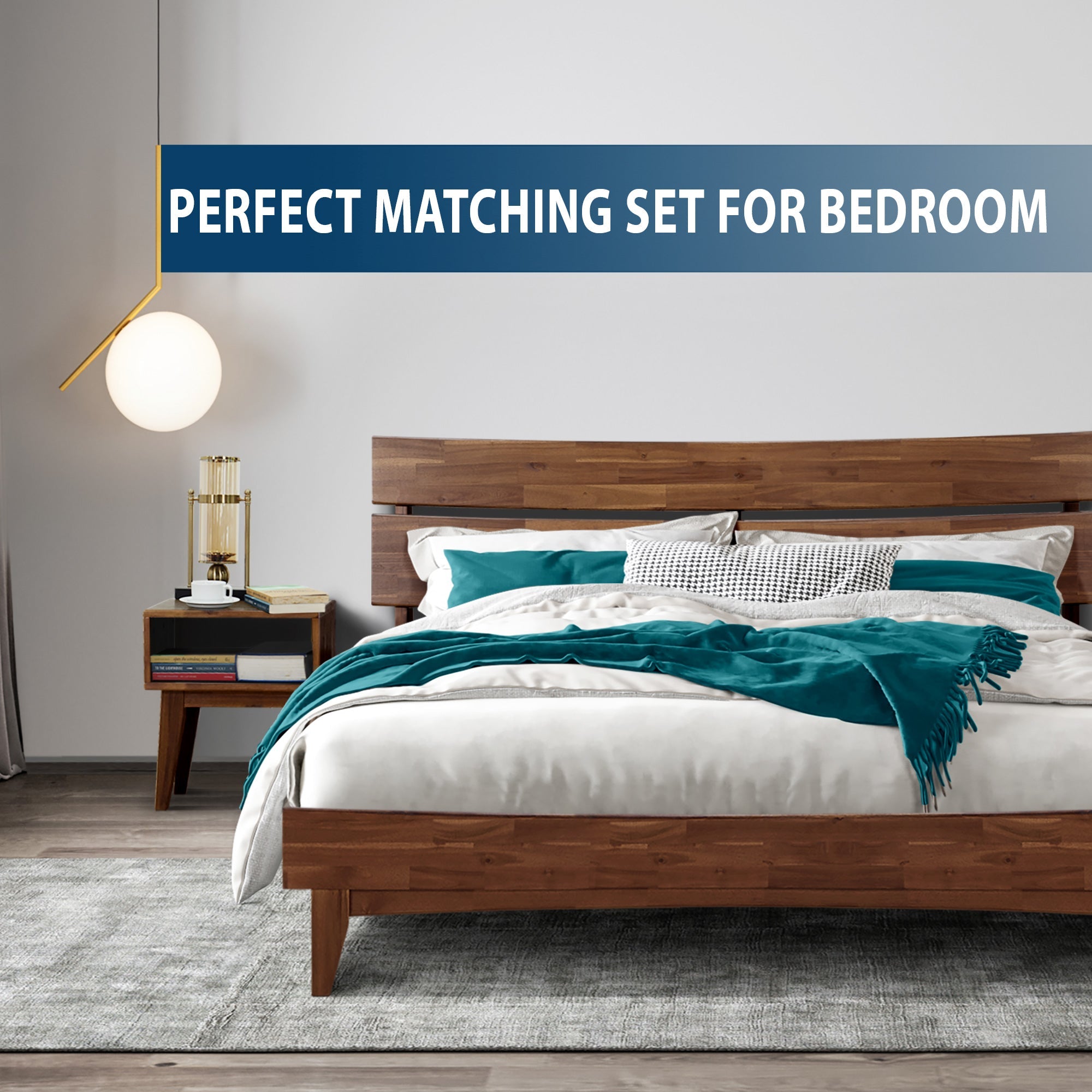 Aurora Solid Wood Bed Frame Megsu