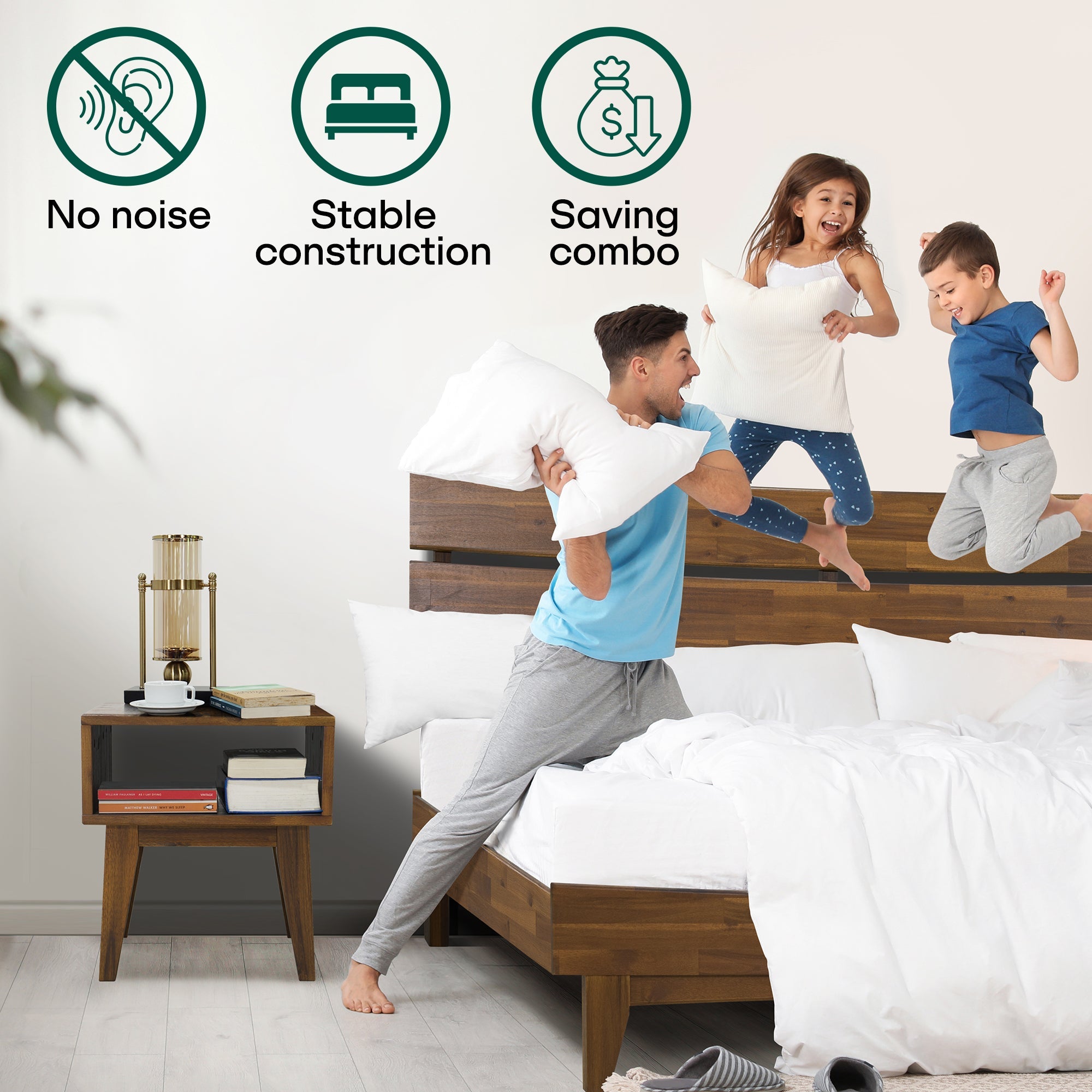 Aurora Solid Wood Bed Frame Megsu