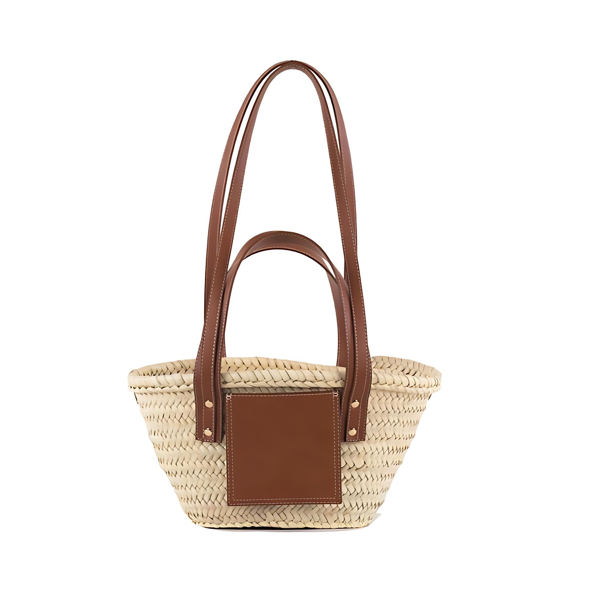 Woven Palm Leaf Summer Bag Side View Tropical Artisan - LuxoraCraft
