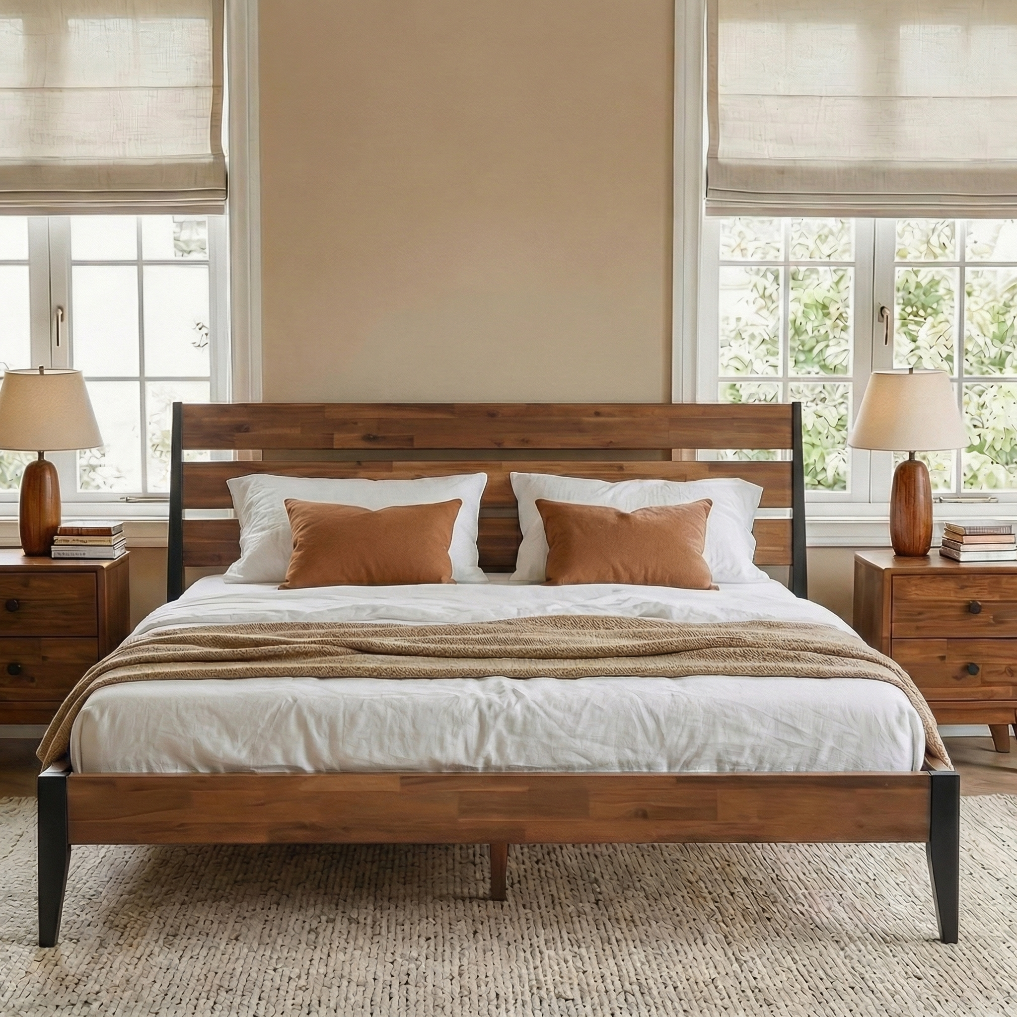 Emery Solid Wood Bed Frame Megsu