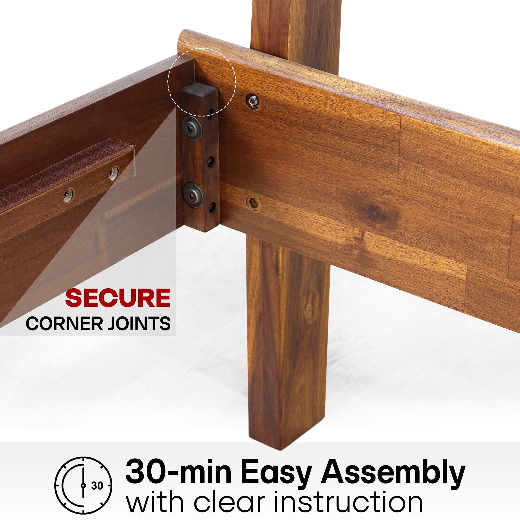 Aurora Solid Wood Bed Frame Megsu