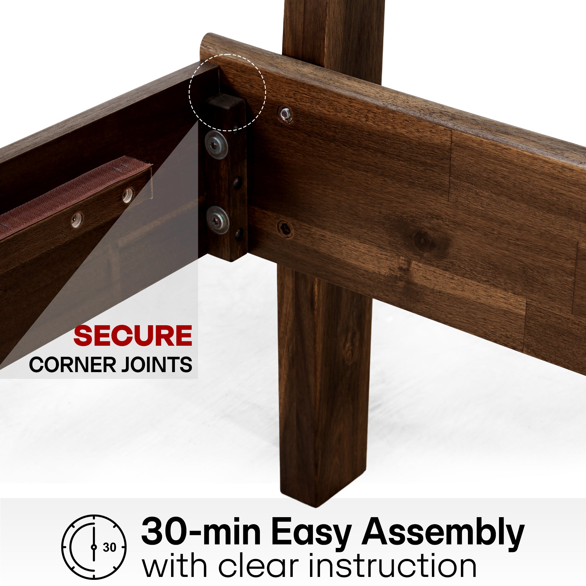 Aurora Solid Wood Bed Frame Megsu