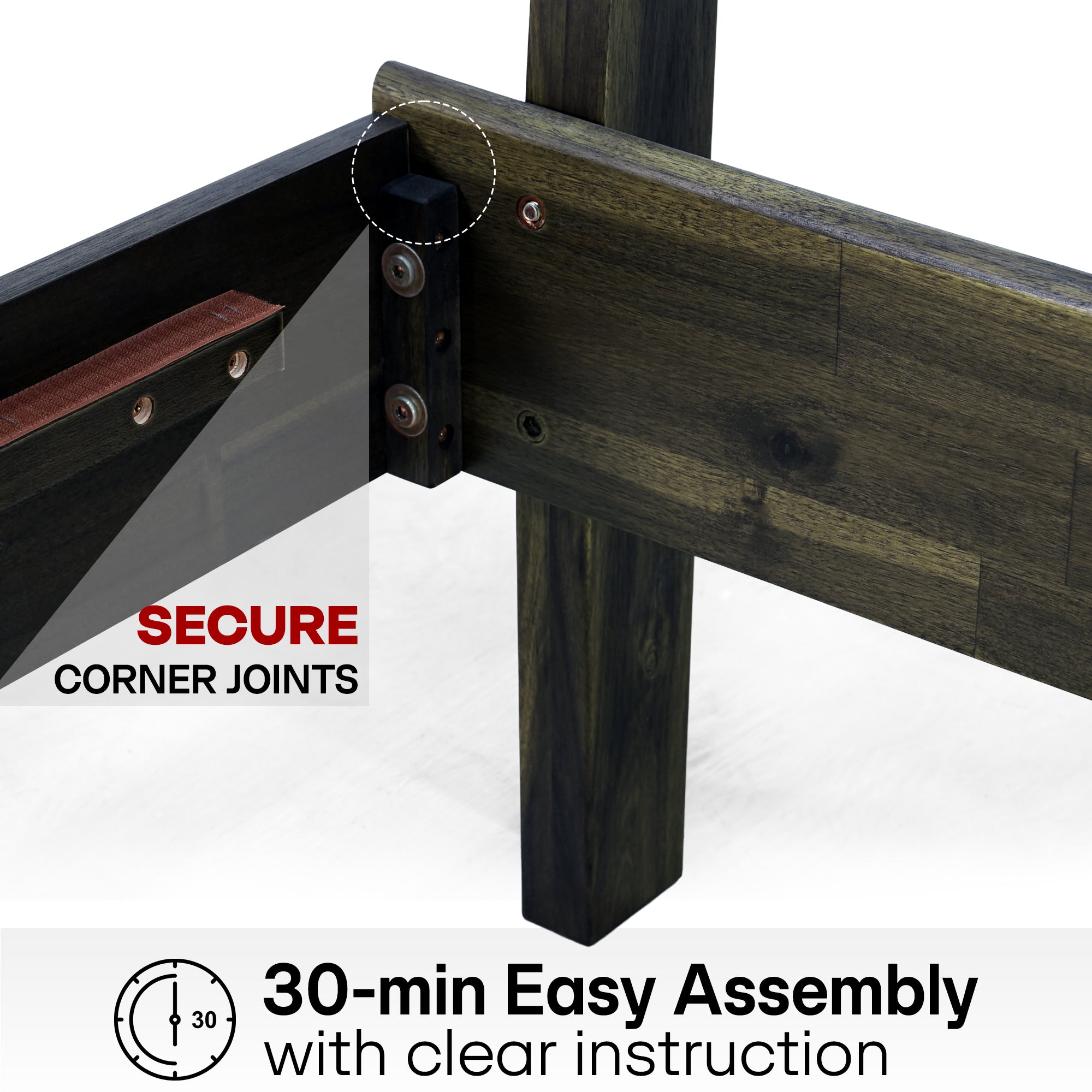 Aurora Solid Wood Bed Frame Megsu