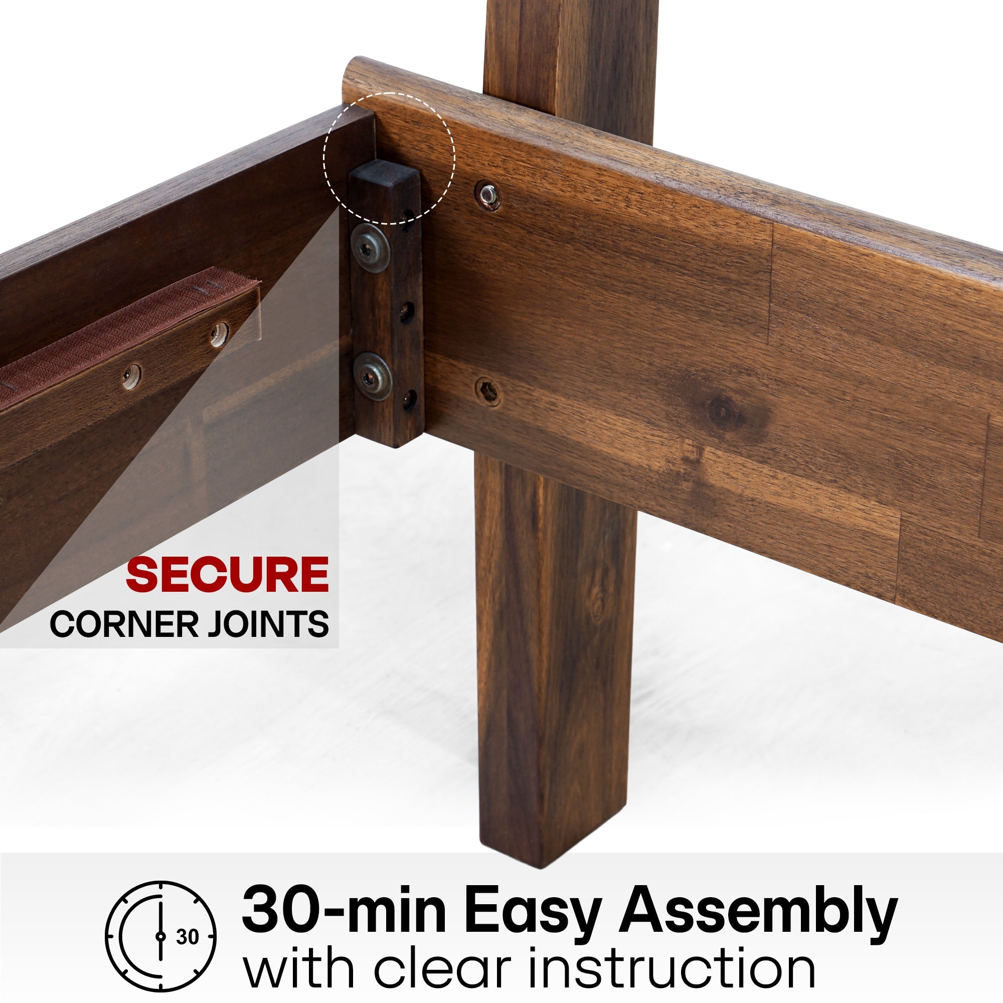 Aurora Solid Wood Bed Frame Megsu