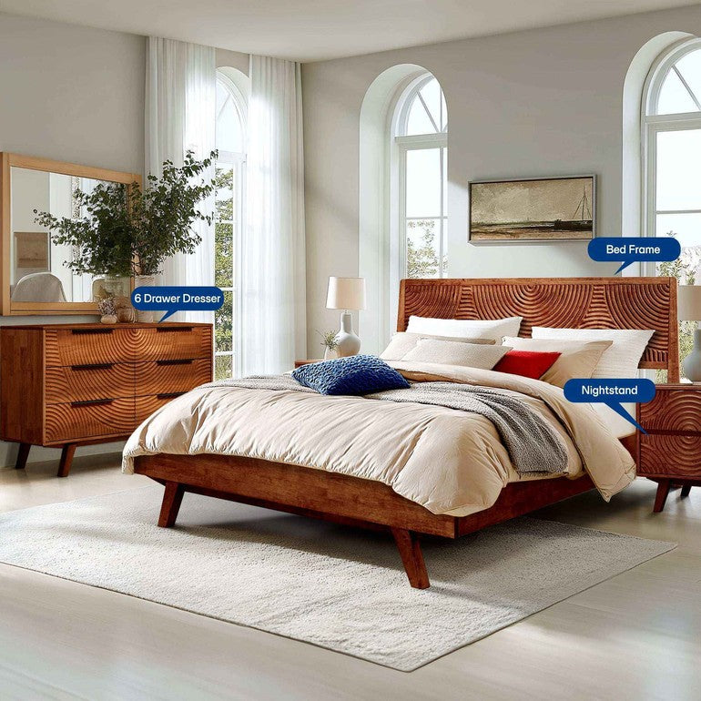 Harmony Solid Wood Dresser with 6 Drawers Megsu