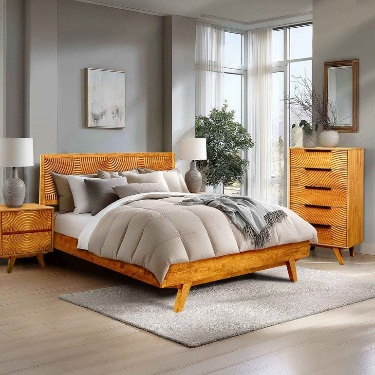 Harmony Solid Wood Dresser with 5 Drawers Megsu