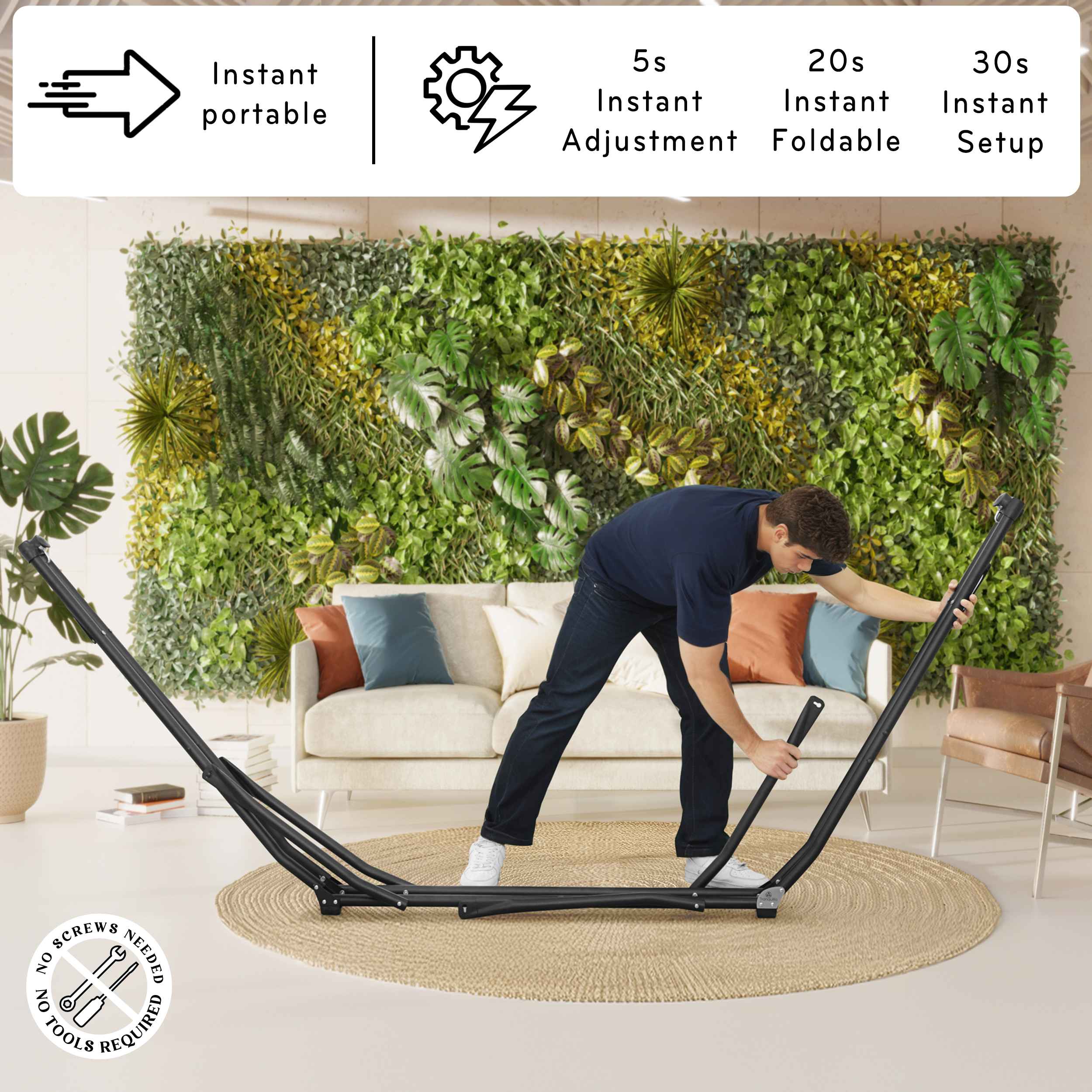 Tranquillo UniGen Transforming Hammock Stand for Ultimate Relaxation Megsu