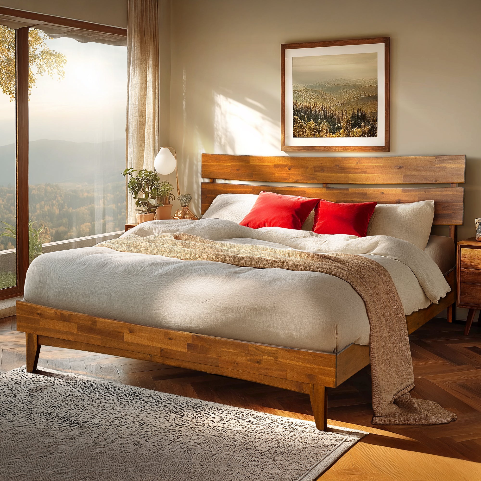 Aurora Solid Wood Bed Frame Megsu