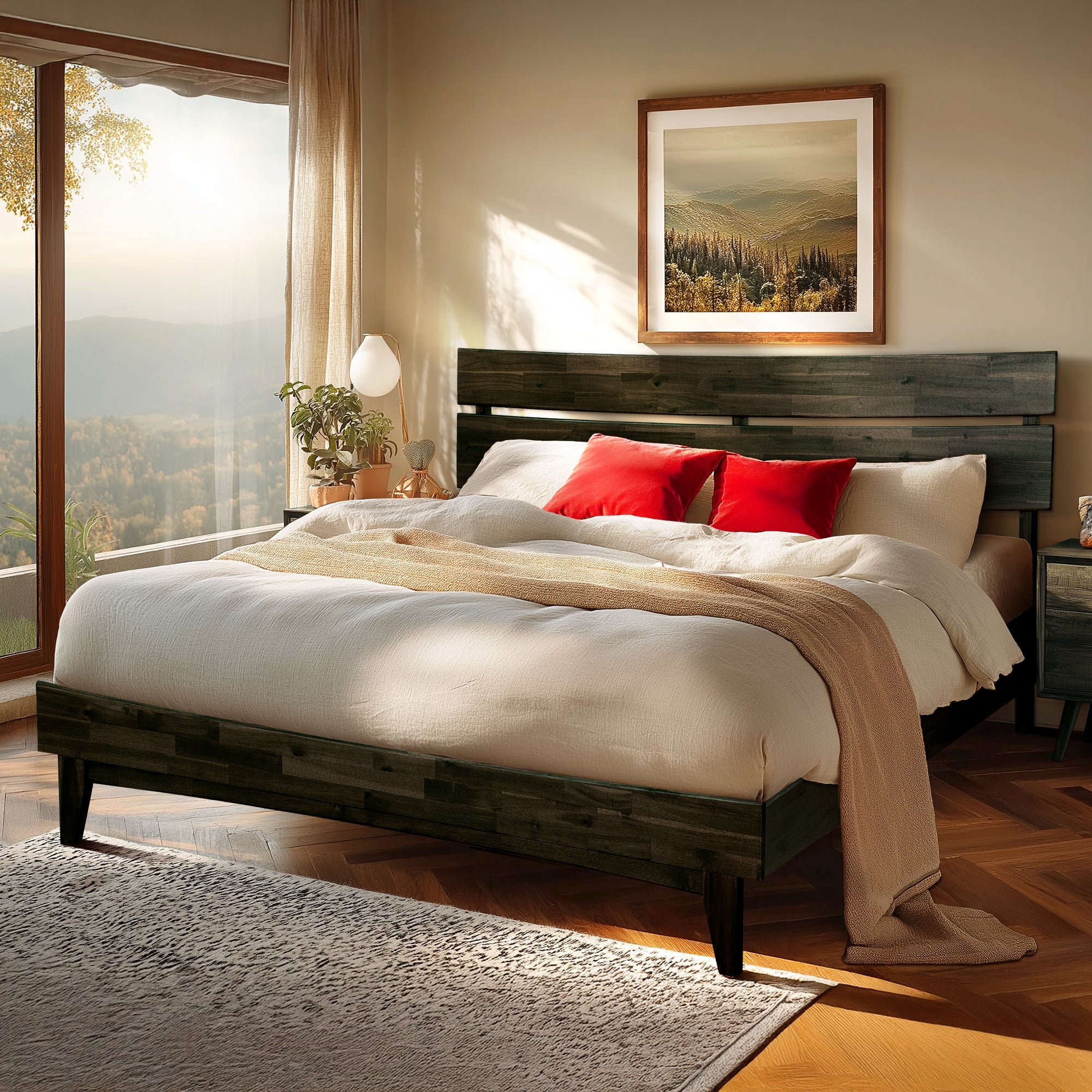 Aurora Solid Wood Bed Frame Megsu
