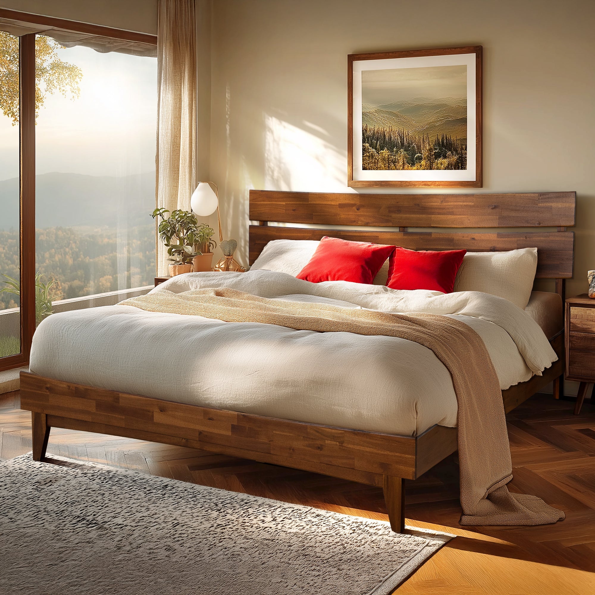 Aurora Solid Wood Bed Frame Megsu