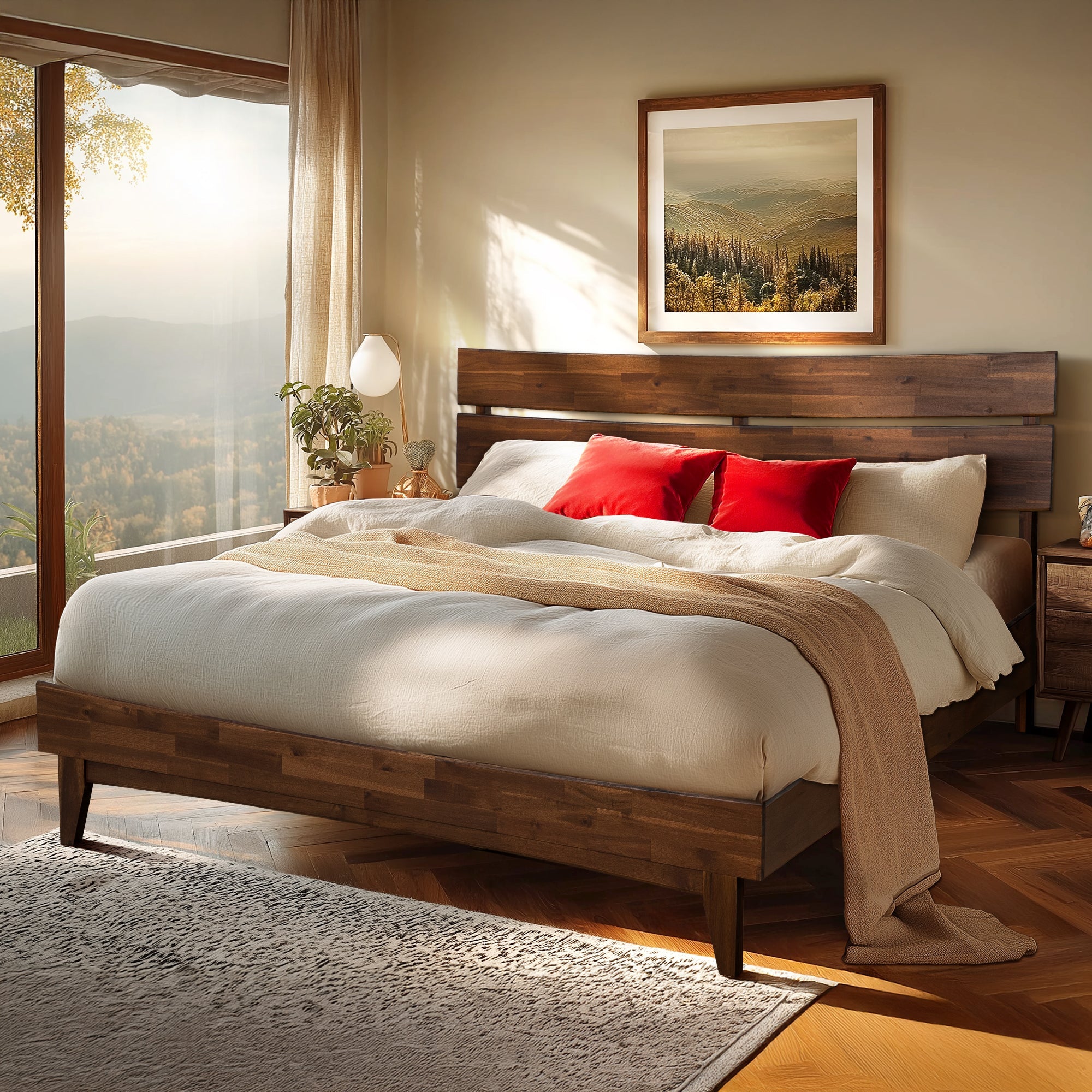 Aurora Solid Wood Bed Frame Megsu