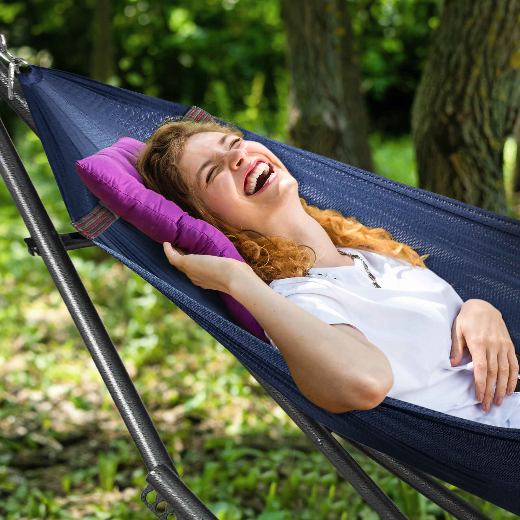 Tranquillo Universal Hammock with Medium Size Stands for Ultimate Relaxation - Ideal Universal Hammock Stands - Medium Size Megsu