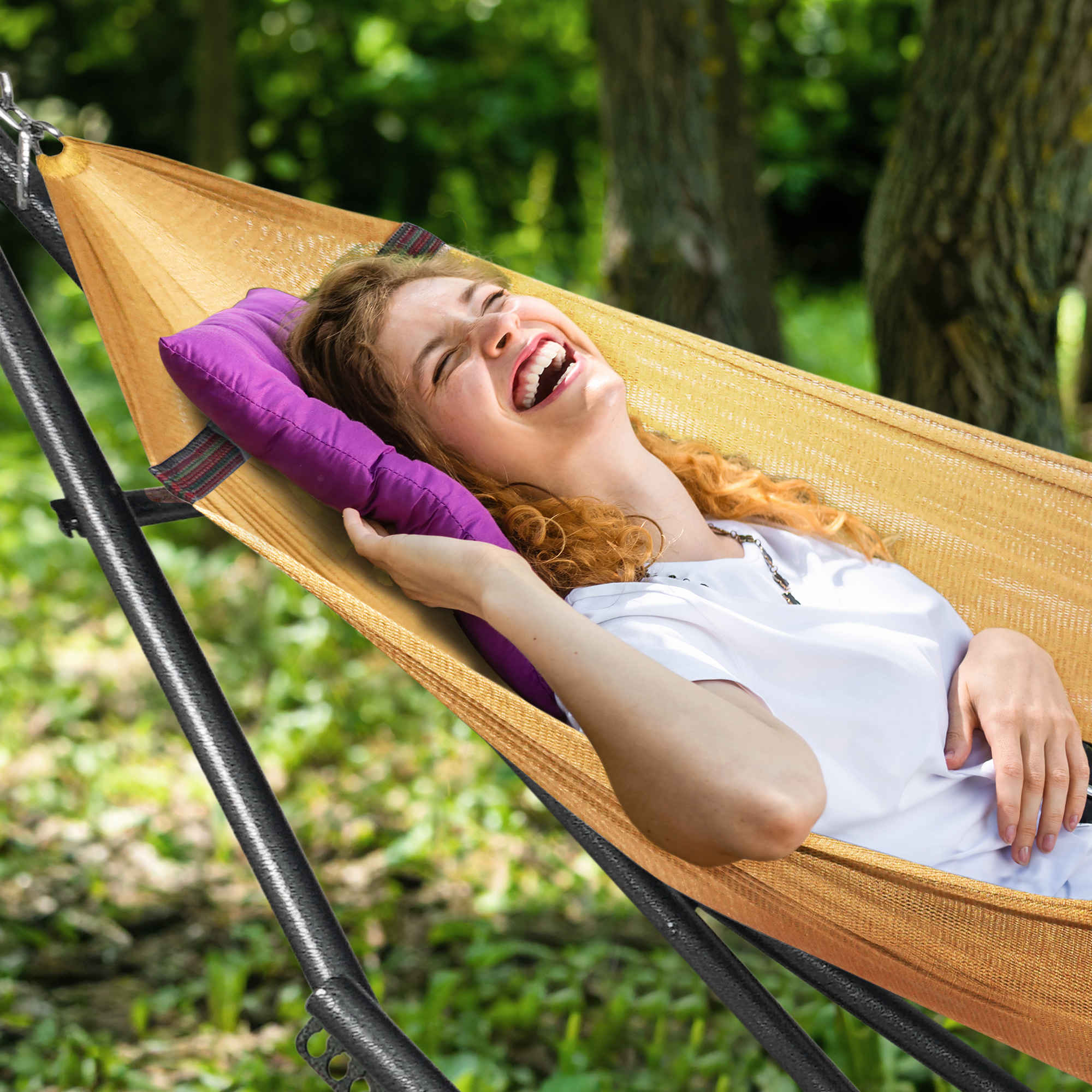 Tranquillo Universal Hammock with Medium Size Stands for Ultimate Relaxation - Ideal Universal Hammock Stands - Medium Size Megsu