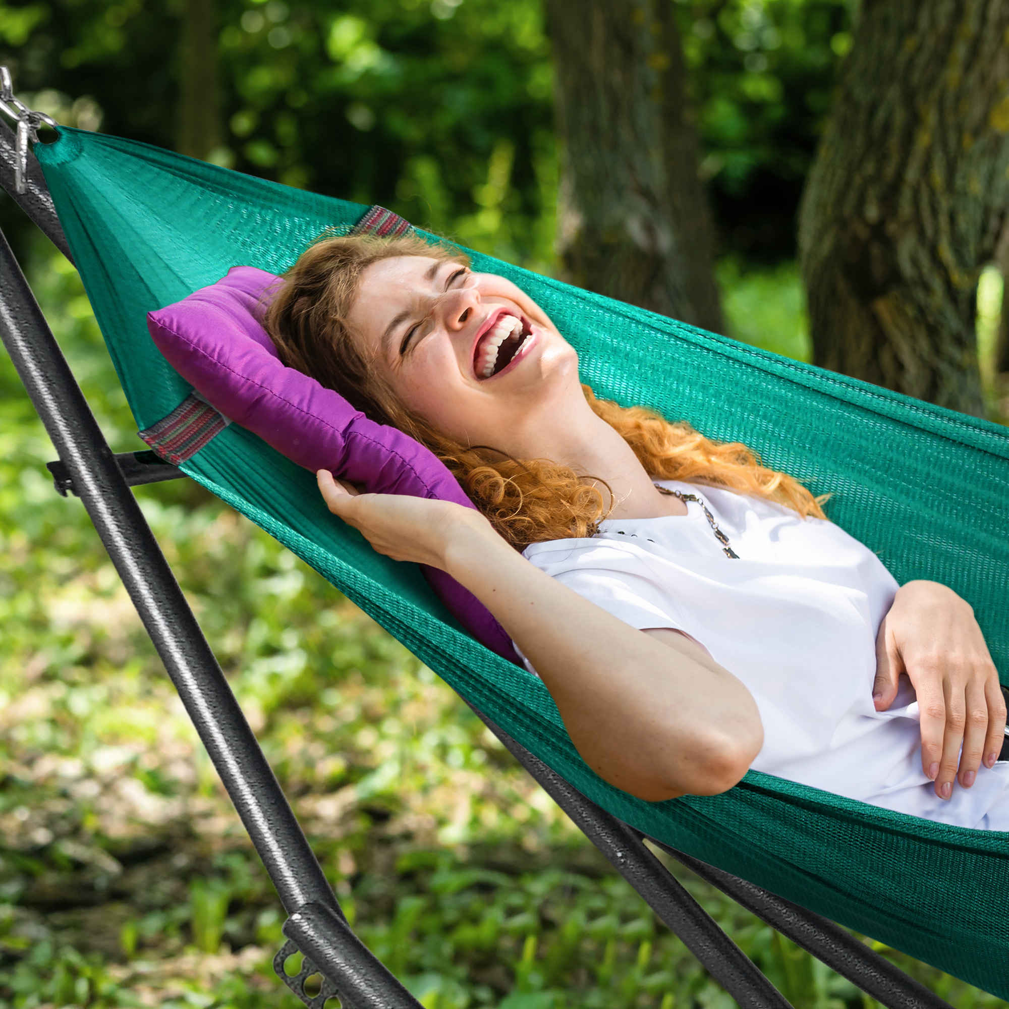 Tranquillo Universal Hammock with Medium Size Stands for Ultimate Relaxation - Ideal Universal Hammock Stands - Medium Size Megsu